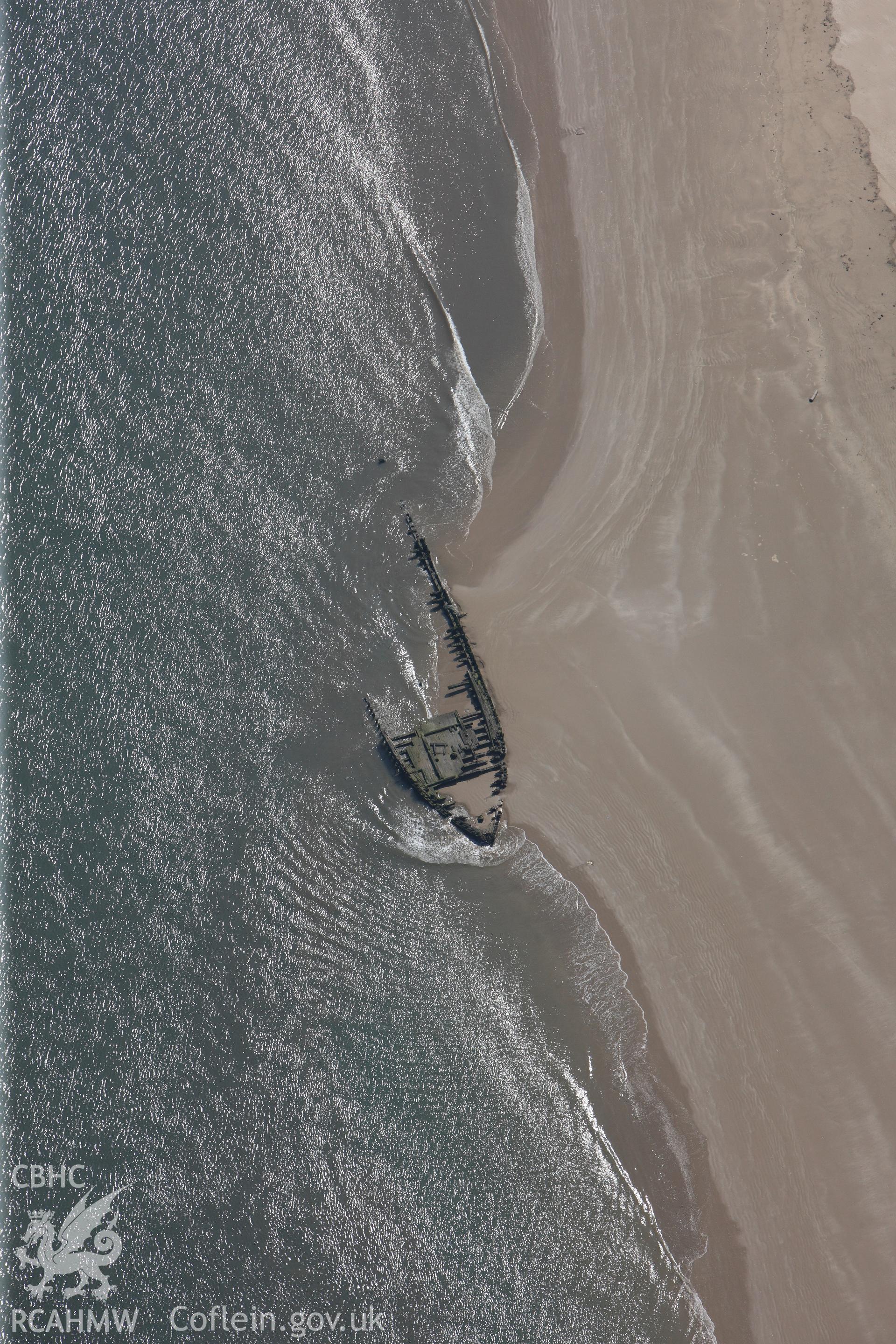 RCAHMW colour oblique photograph of Close view of the wreck Paul, looking east. Taken by Toby Driver on 24/05/2012.