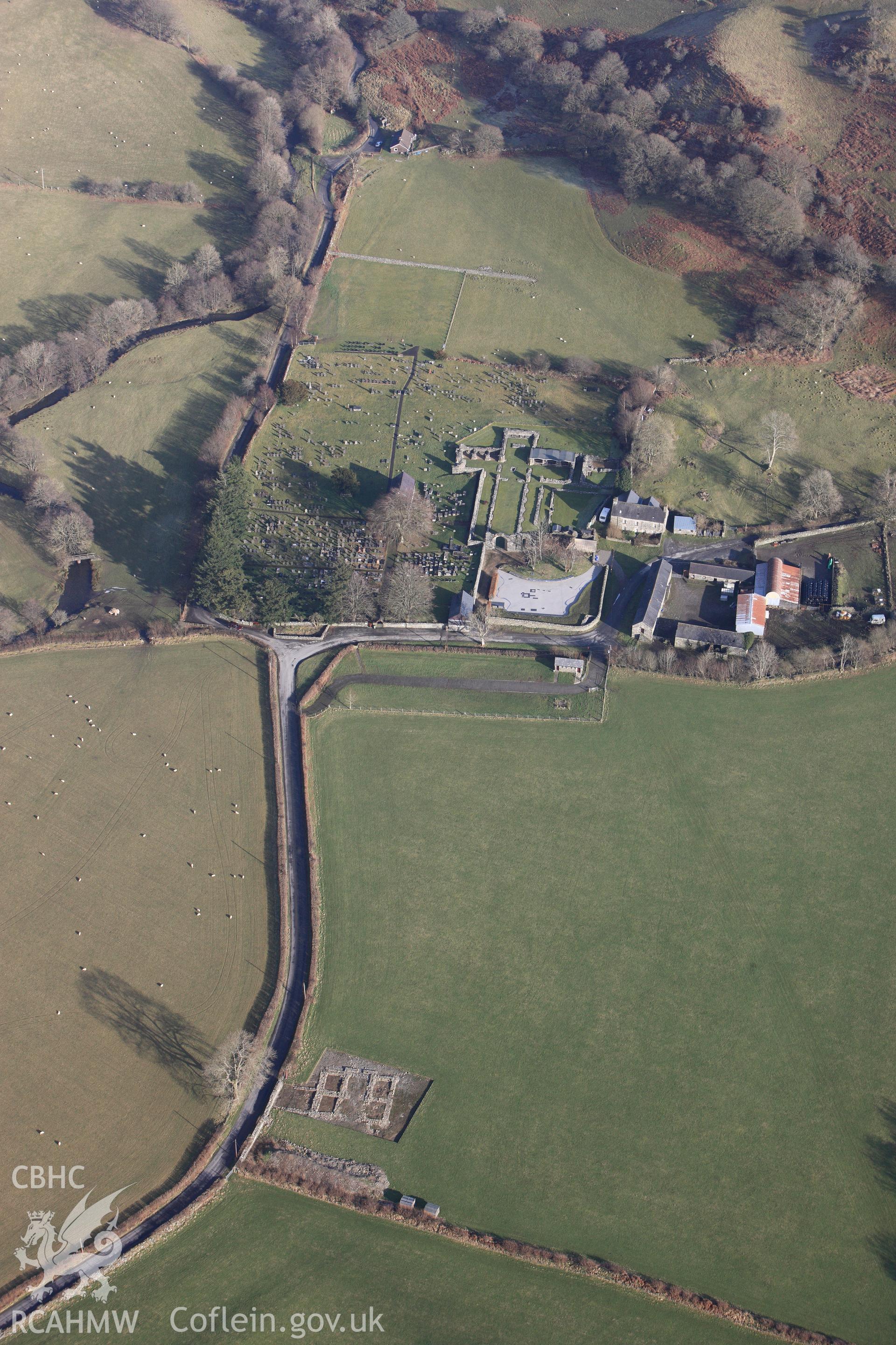 RCAHMW colour oblique photograph of Strata Florida Abbey, gatehouse. Taken by Toby Driver on 07/02/2012.