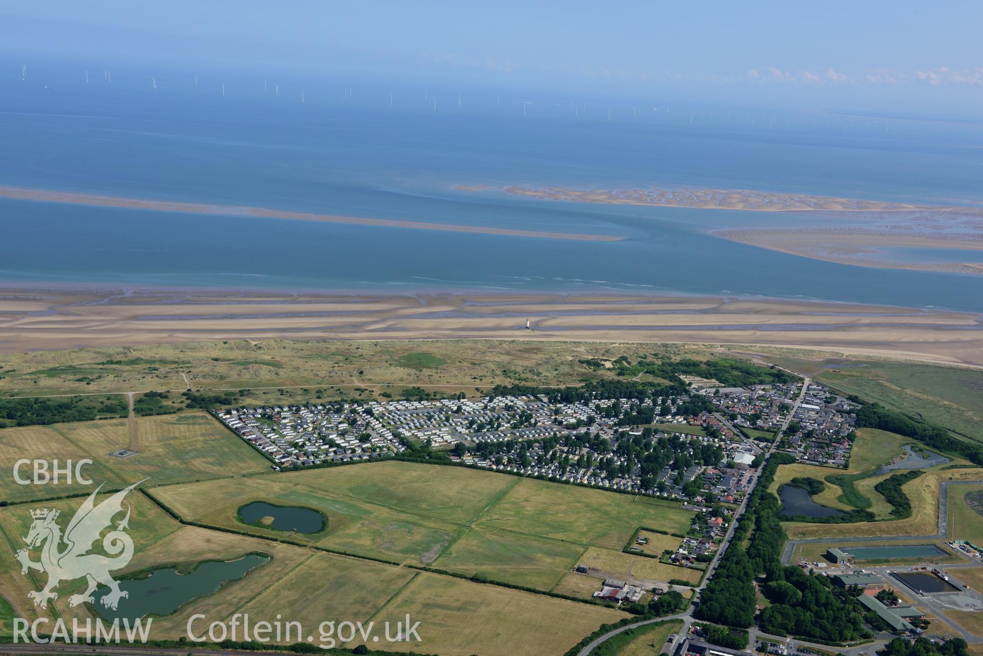 Royal Commission aerial photography of Talacre and Point of Ayr, taken on 19th July 2018 during the 2018 drought.