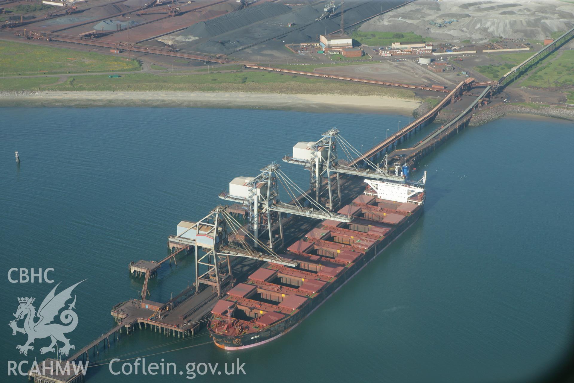 RCAHMW colour oblique photograph of Port Talbot Docks. Taken by Toby Driver on 24/05/2010.