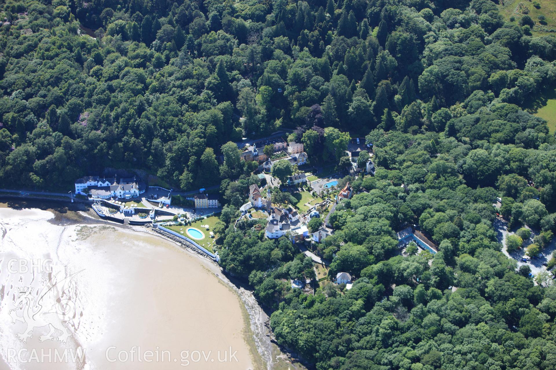 RCAHMW colour oblique photograph of Portmeirion. Taken by Toby Driver on 16/06/2010.
