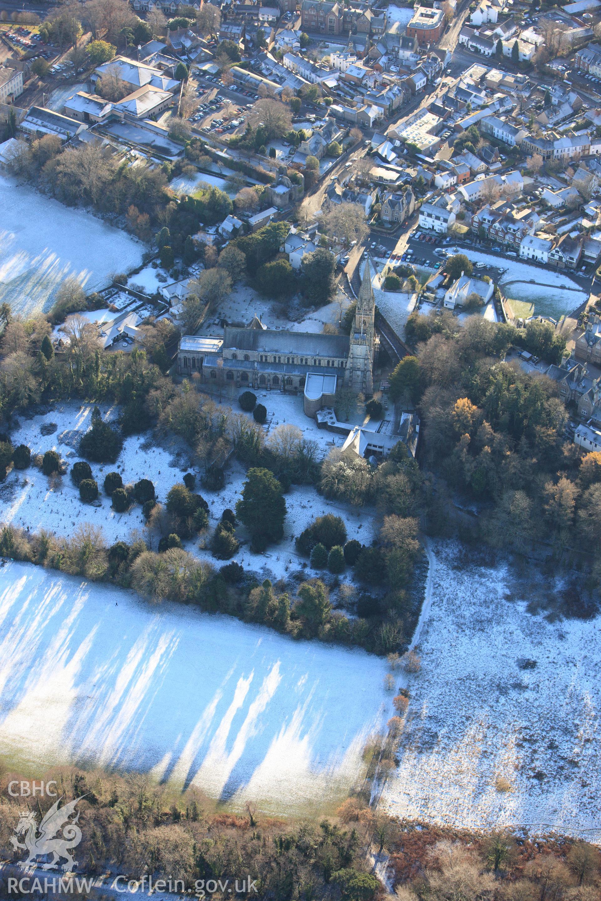 RCAHMW colour oblique photograph of Llandaff Cathedral. Taken by Toby Driver on 08/12/2010.