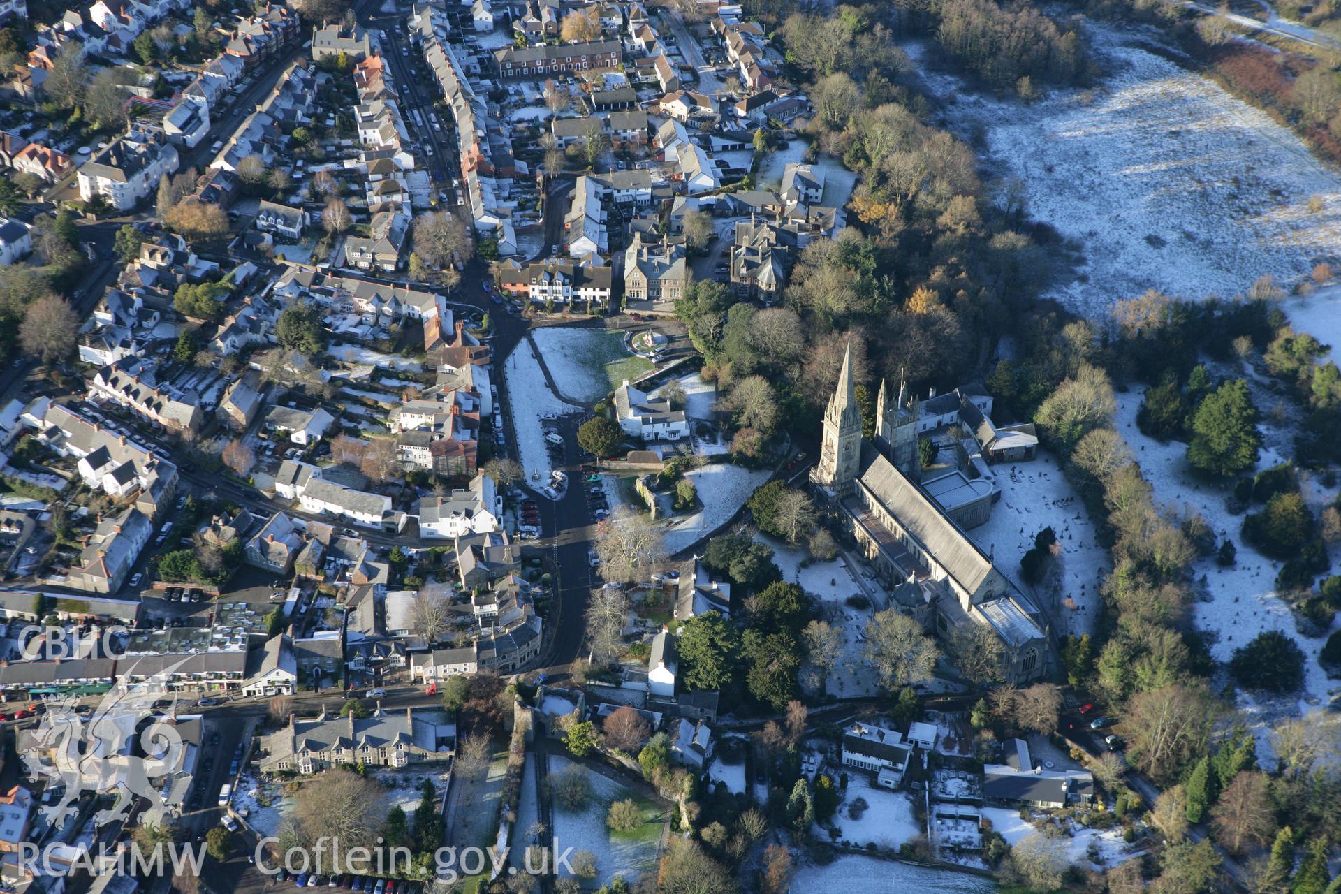 RCAHMW colour oblique photograph of Llandaff Cathedral. Taken by Toby Driver on 08/12/2010.