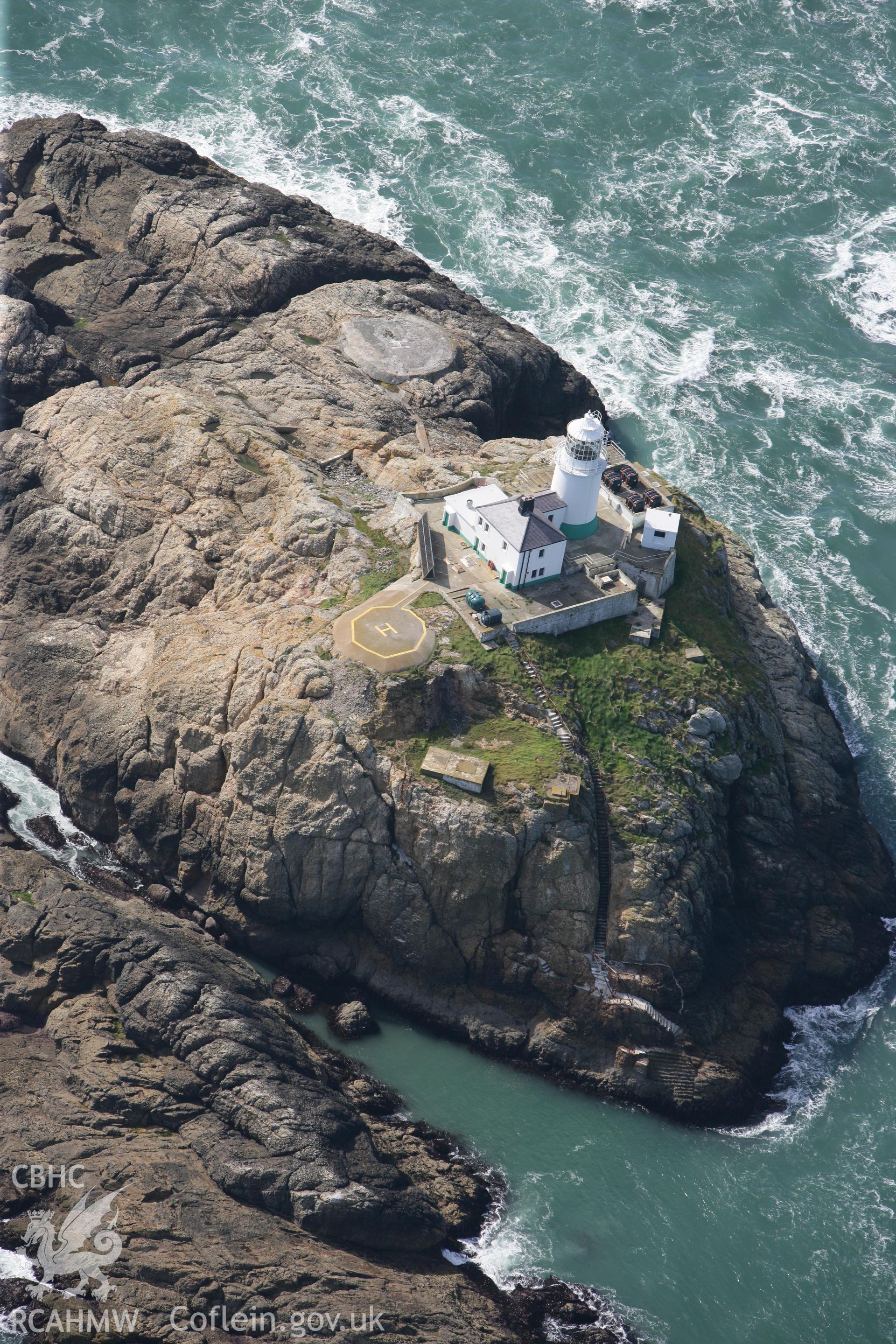 RCAHMW colour oblique photograph of South Bishop Lighthouse, west of Ramsey Island. Taken by Toby Driver on 09/09/2010.