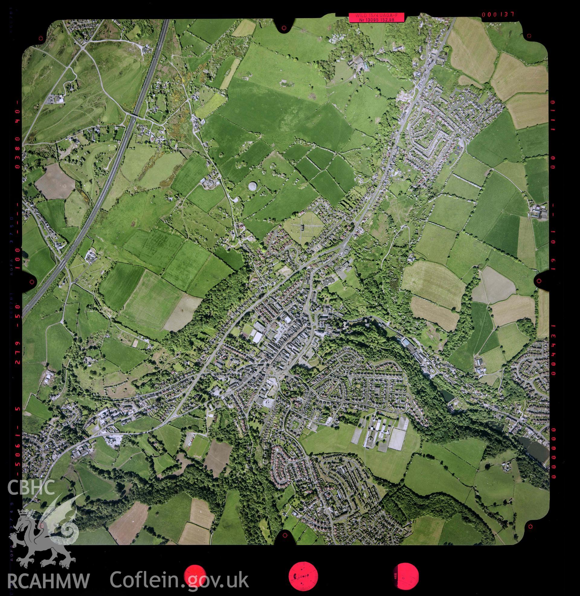 Digitized copy of an aerial photograph showing an area near Holywell, taken by Ordnance Survey, 2004. [Flight: 04-535 Fr 137].