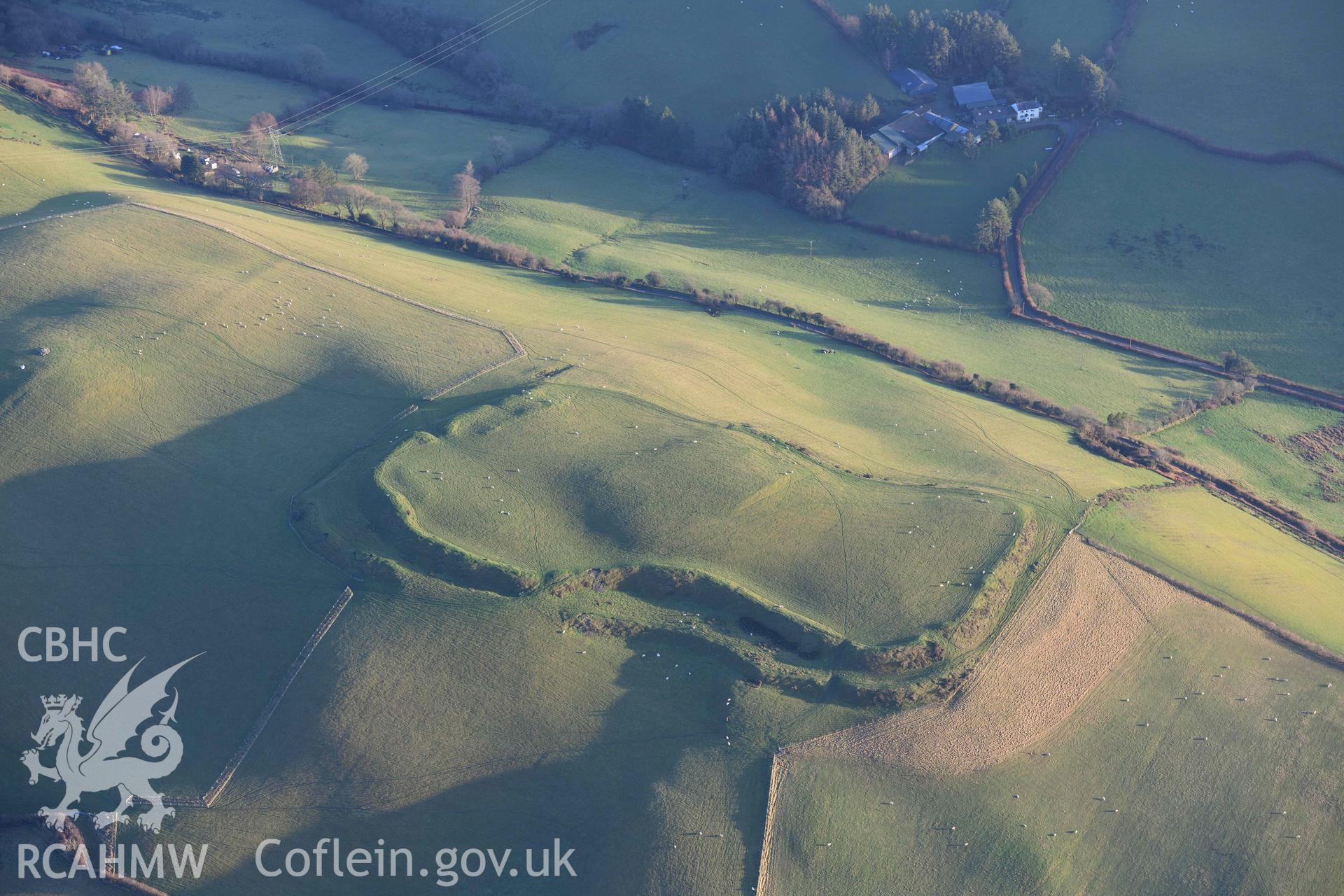 Oblique aerial photograph of Gaer Fawr taken during the Royal Commission