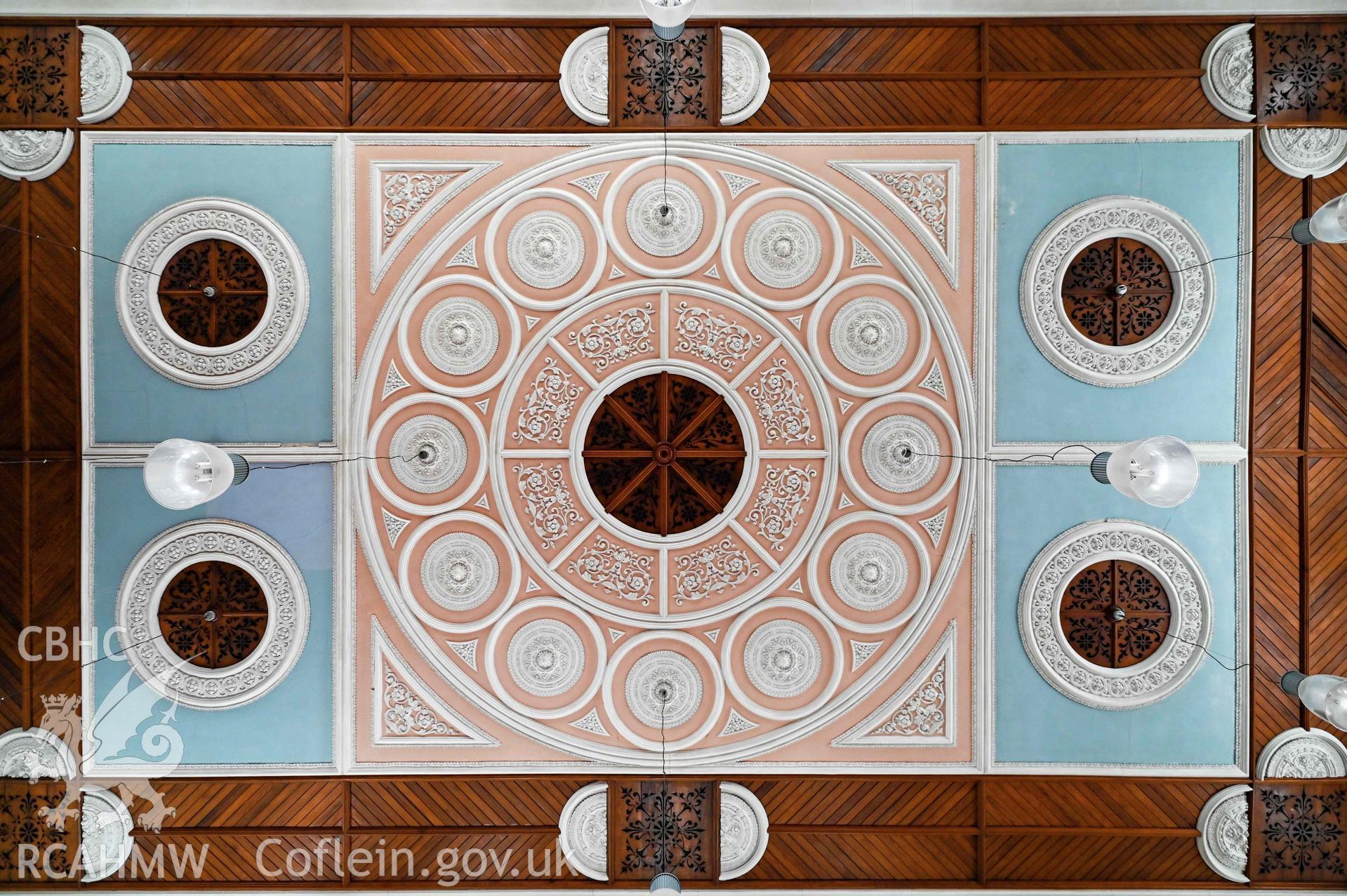 Capel Moreia interior, ceiling.
