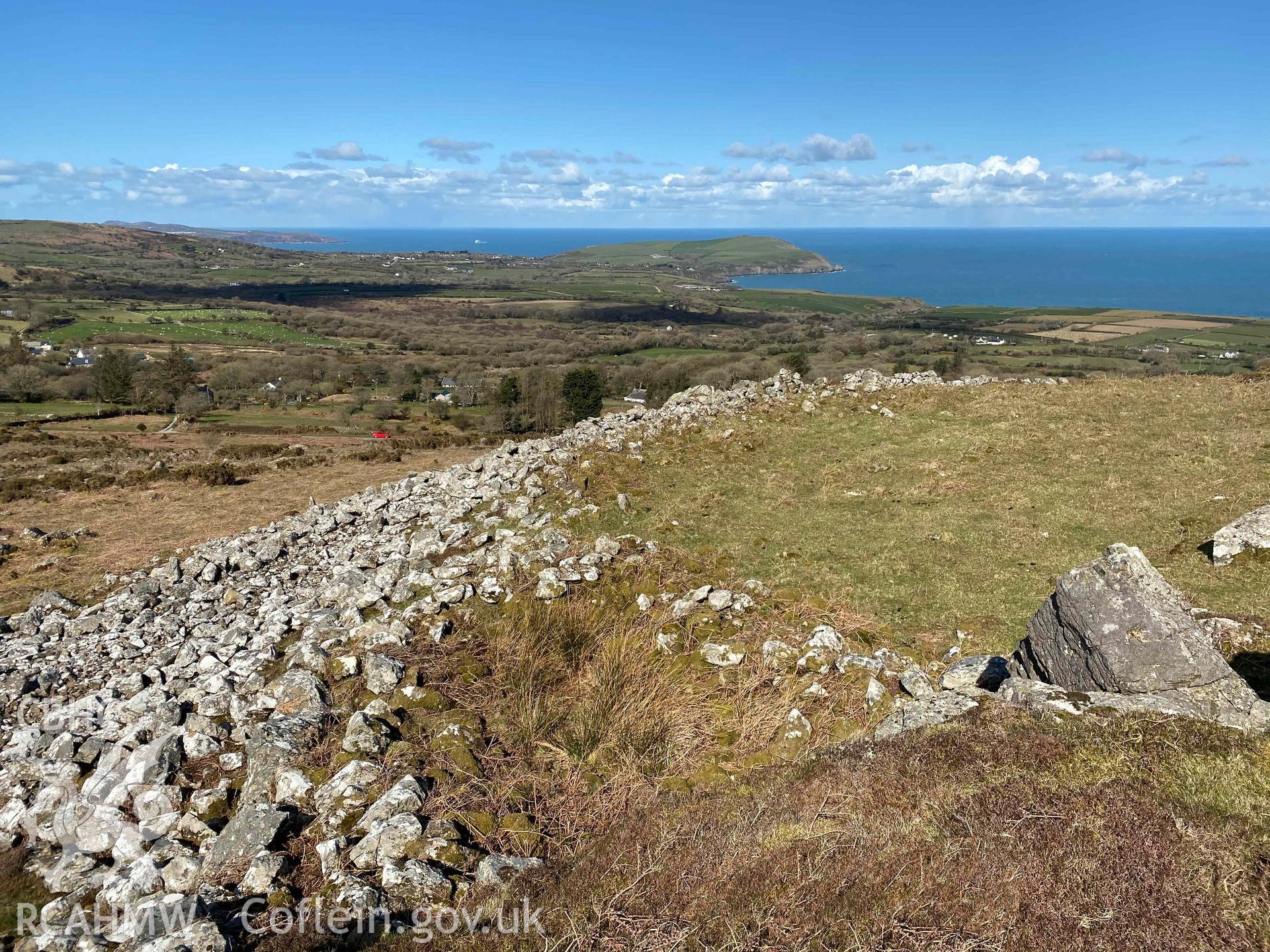 Digital photograph of Carn Ffoi defended enclosure, produced by Paul Davis in 2020