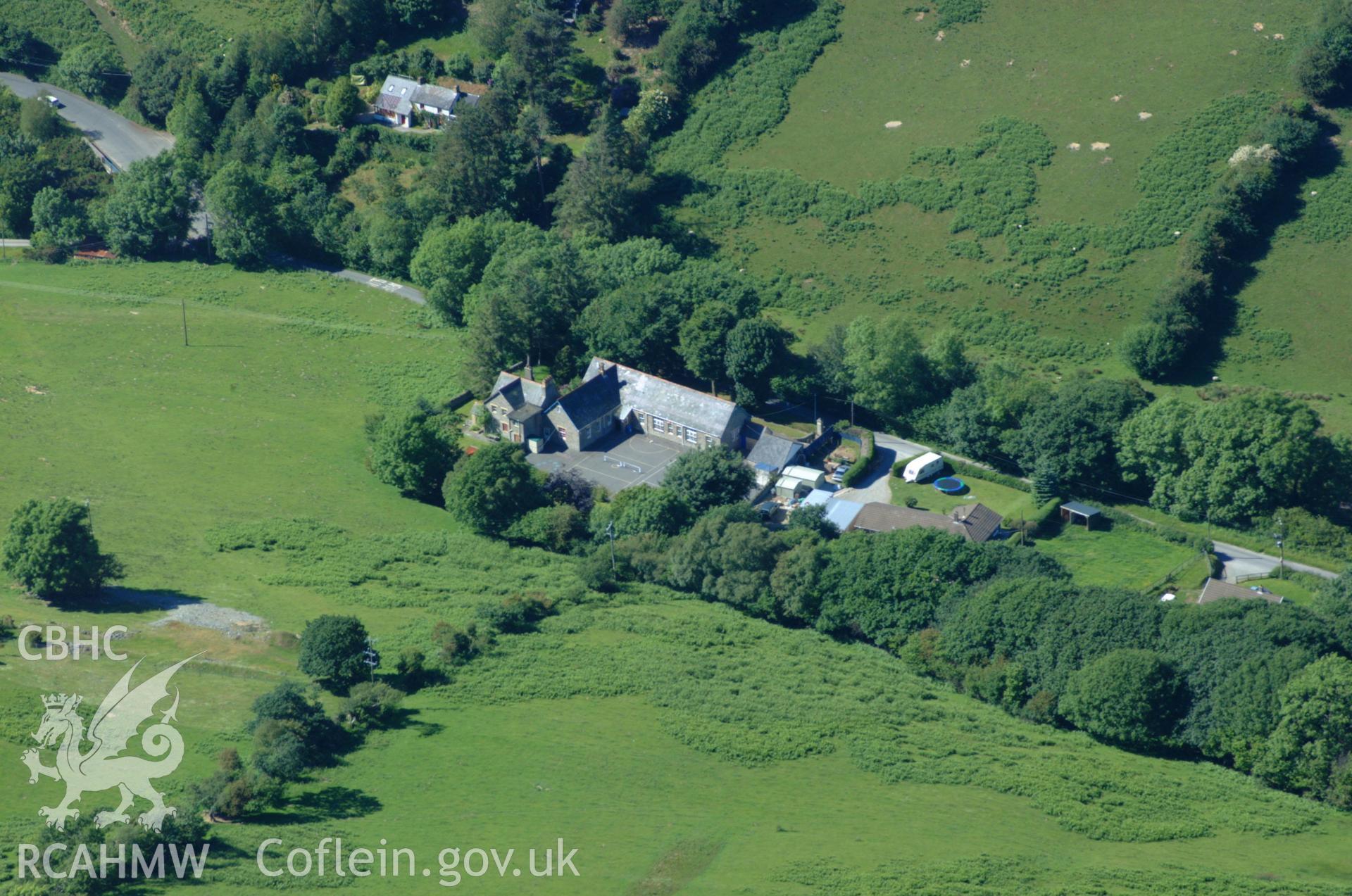 RCAHMW colour oblique aerial photograph of Ysgol Trefeurig taken on 14/06/2004 by Toby Driver