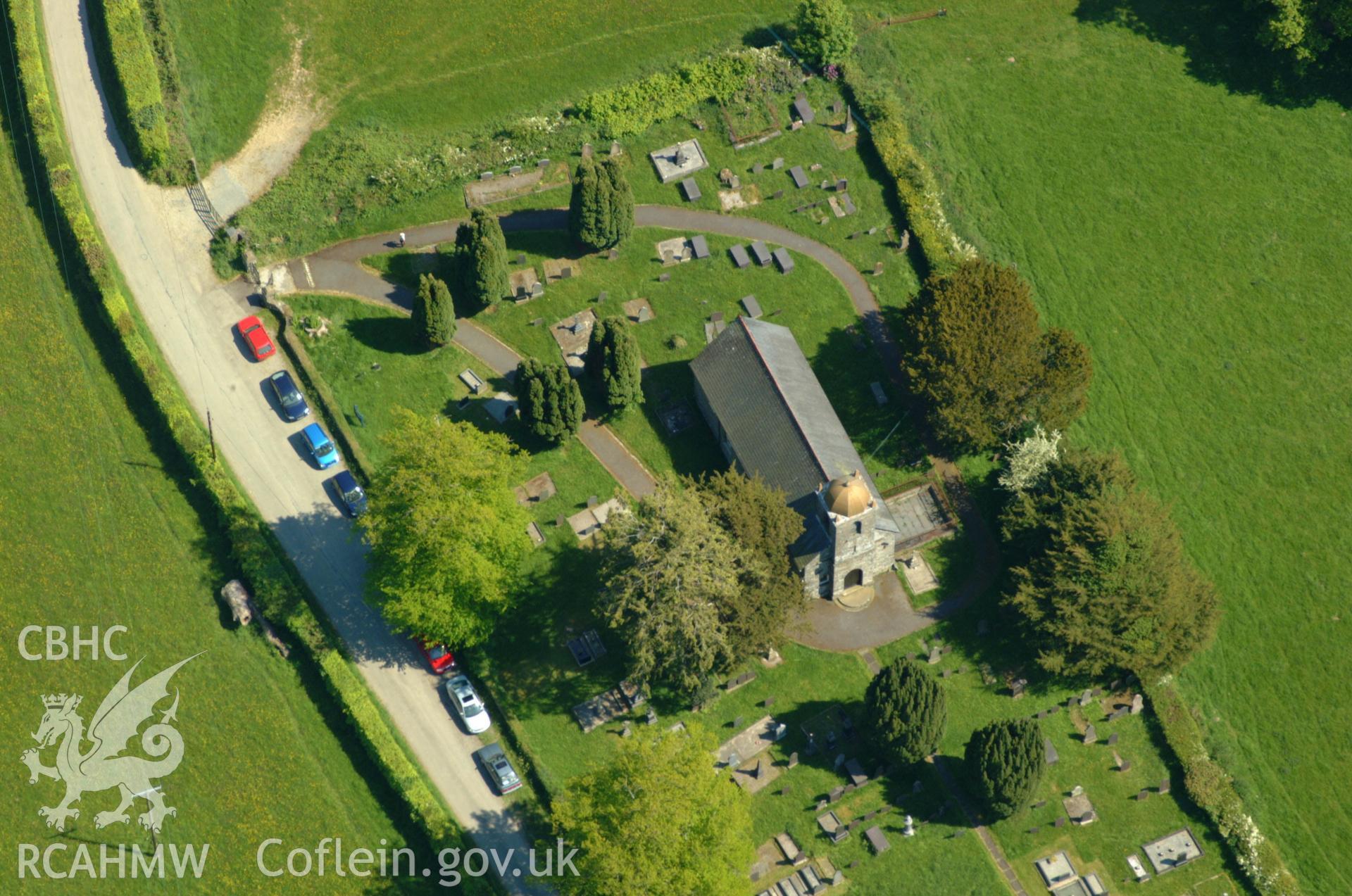 RCAHMW colour oblique aerial photograph of St non's, Llanaeron taken on 24/05/2004 by Toby Driver
