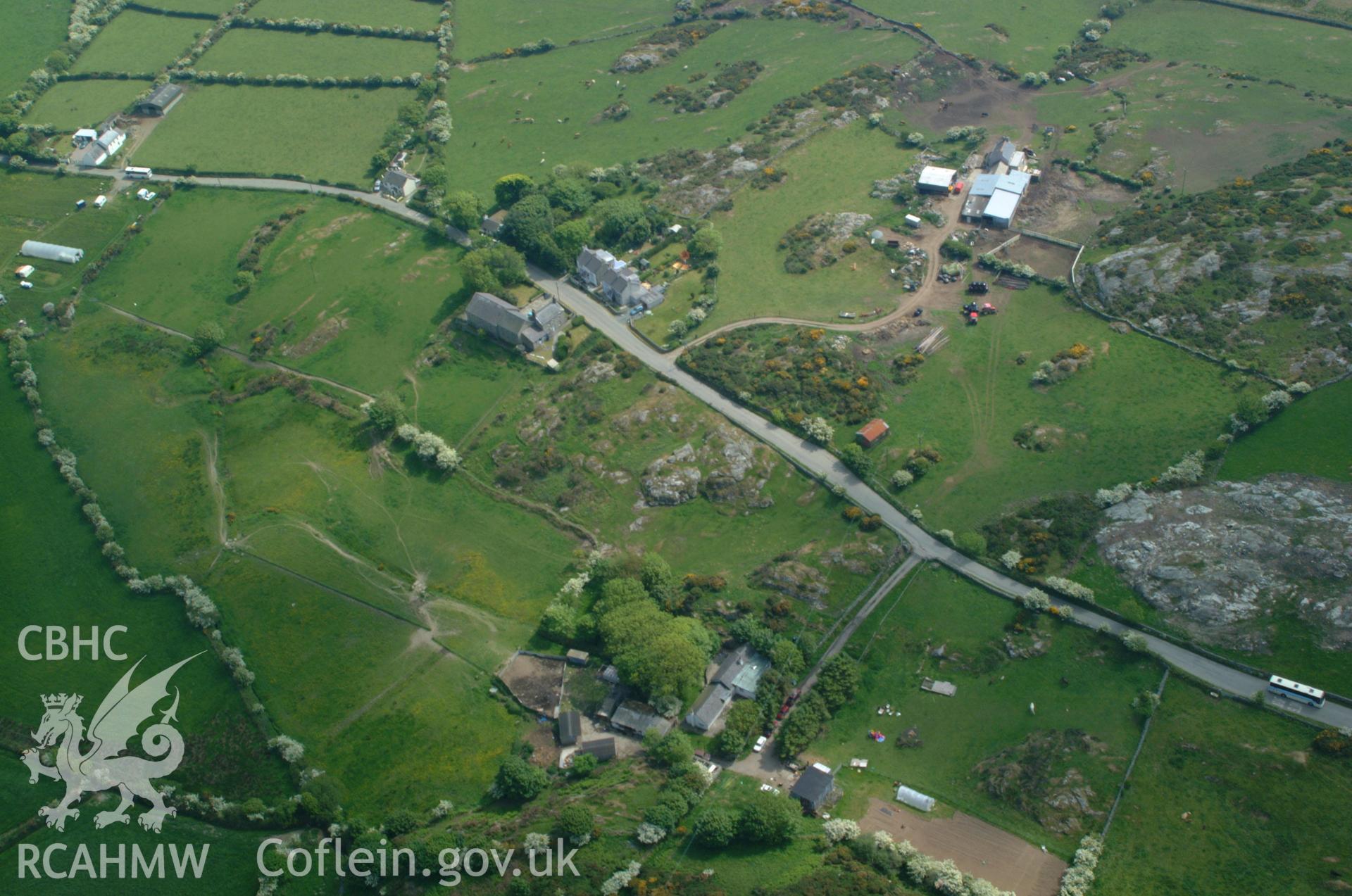 RCAHMW colour oblique aerial photograph of Seion Independent Chapel, Carregl-efn taken on 26/05/2004 by Toby Driver
