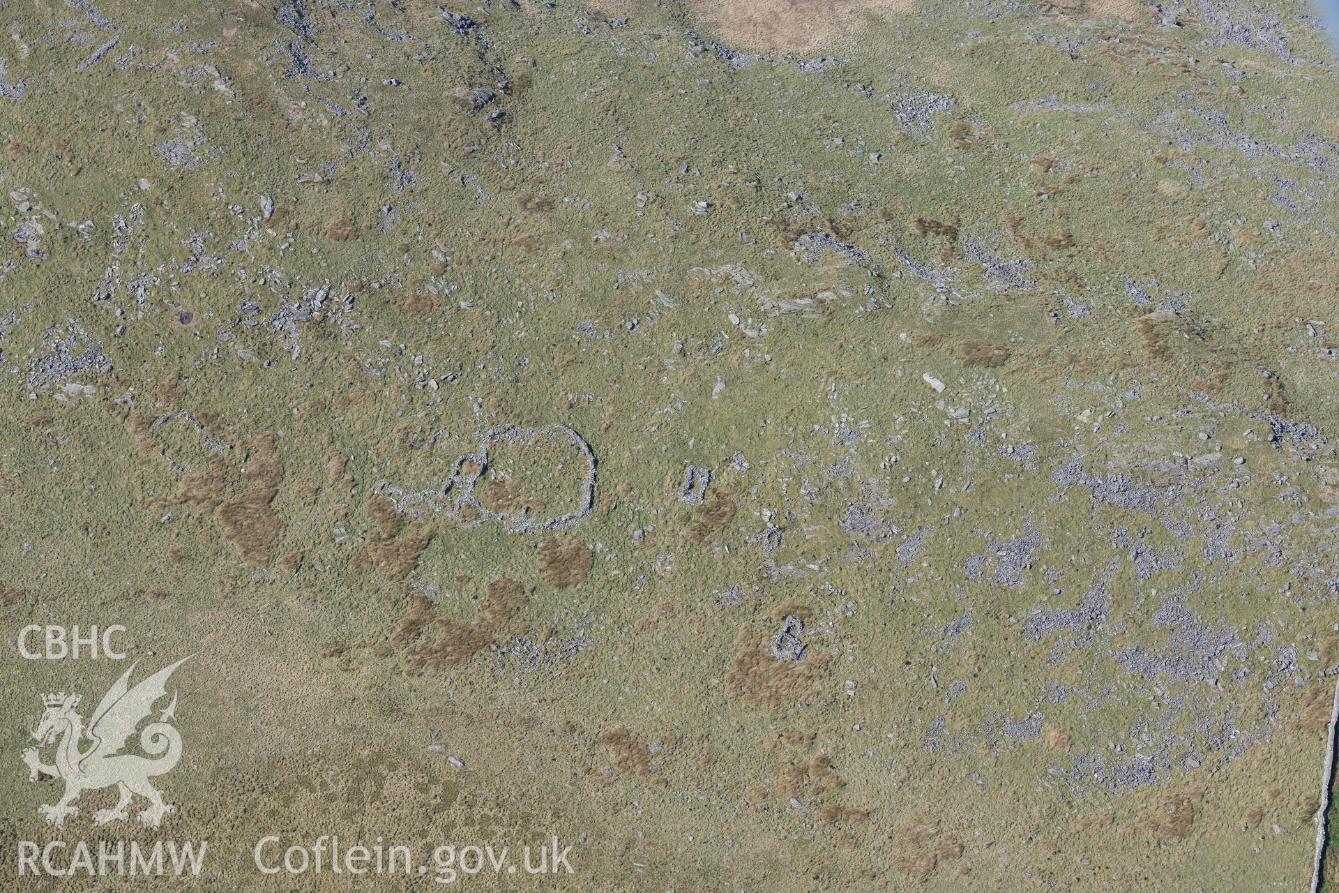 Craig y Dinas Hillfort, settlement and longhuts. Oblique aerial photographs taken during the Royal Commission’s programme of archaeological aerial reconnaissance by Toby Driver on 25 March 2022.