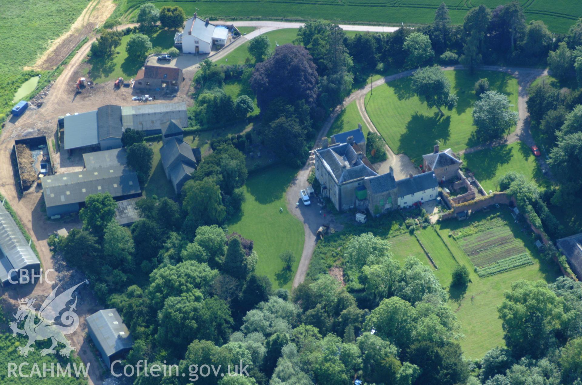 RCAHMW colour oblique aerial photograph of Wonastow Court taken on 02/06/2004 by Toby Driver