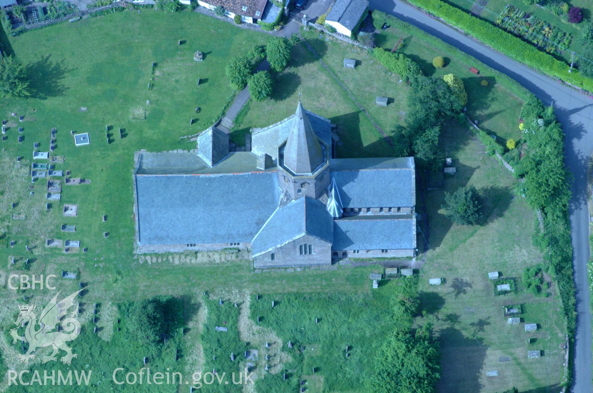 RCAHMW colour oblique aerial photograph of St Nicholas' Church, Grosmont taken on 02/06/2004 by Toby Driver