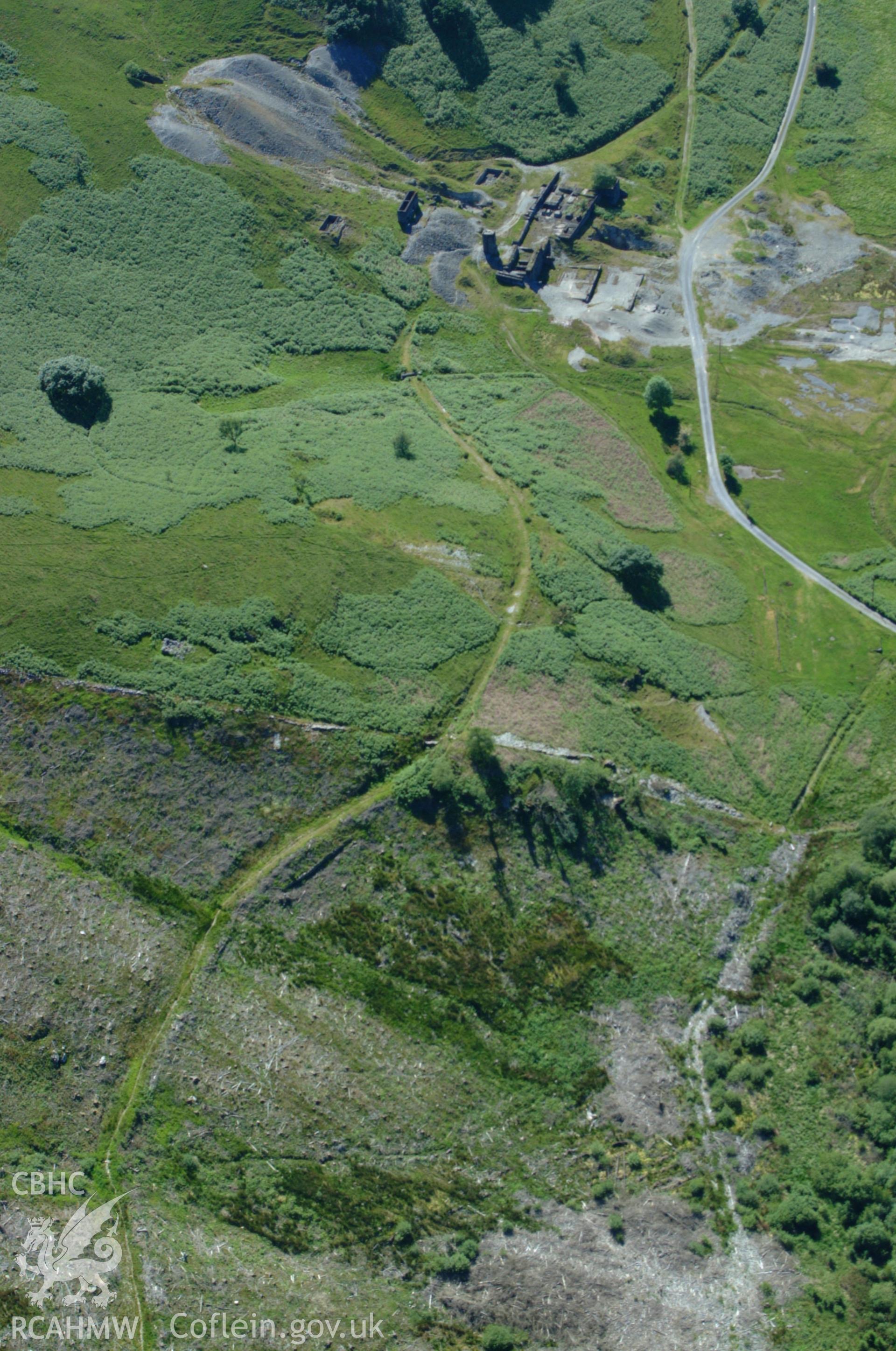 RCAHMW colour oblique aerial photograph of Bwlchglas mine, east of Talybont taken on 14/06/2004 by Toby Driver