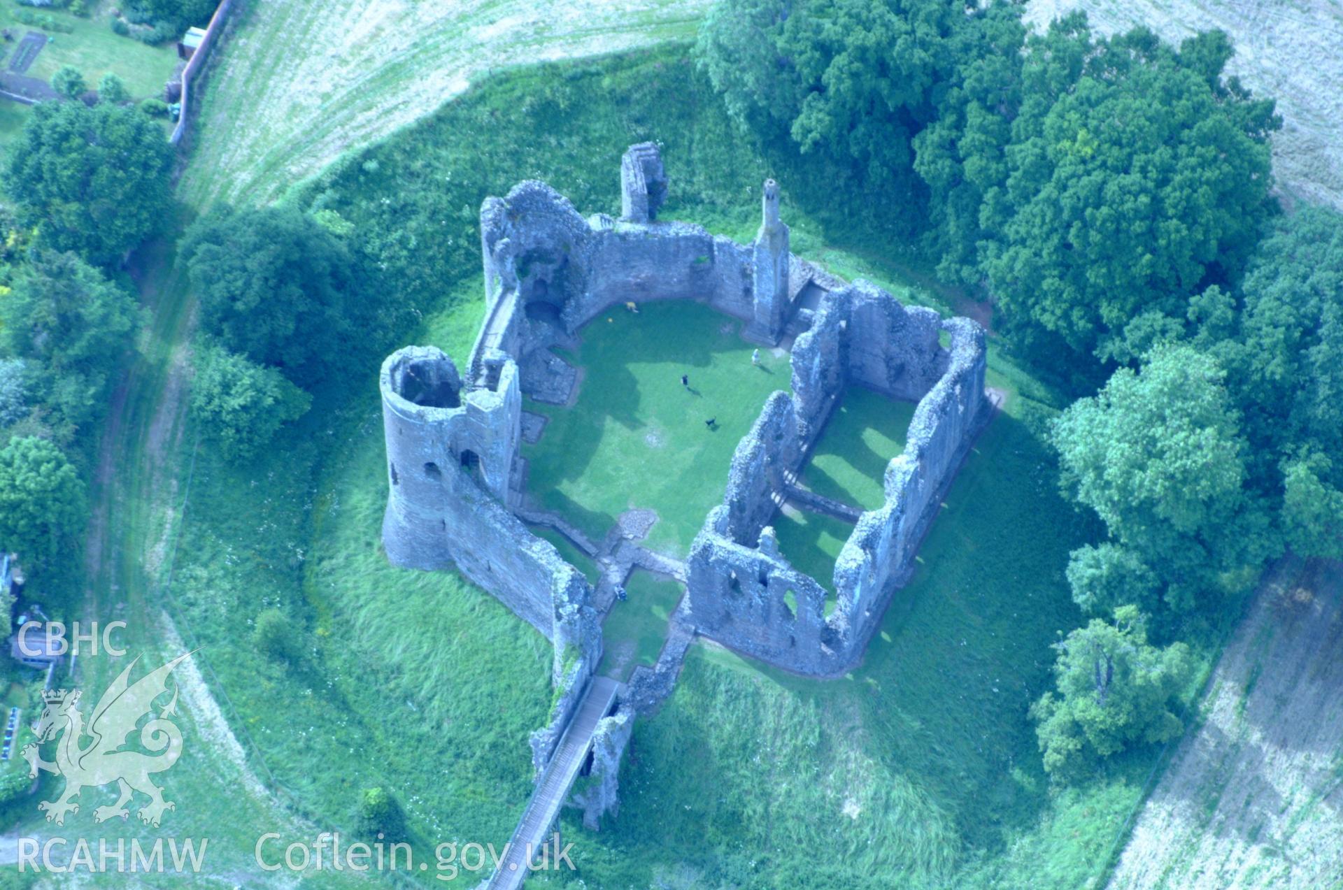 RCAHMW colour oblique aerial photograph of Grosmont castle taken on 02/06/2004 by Toby Driver