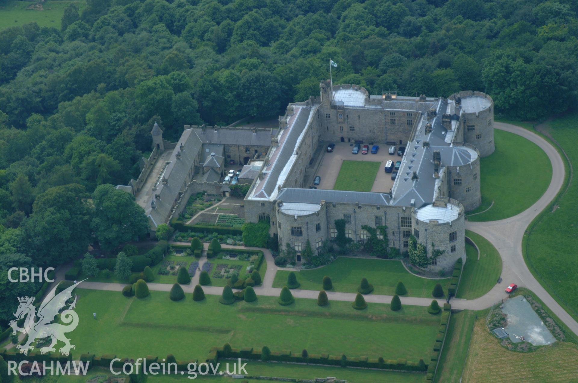 RCAHMW colour oblique aerial photograph of Chirk Castle taken on 08/06/2004 by Toby Driver