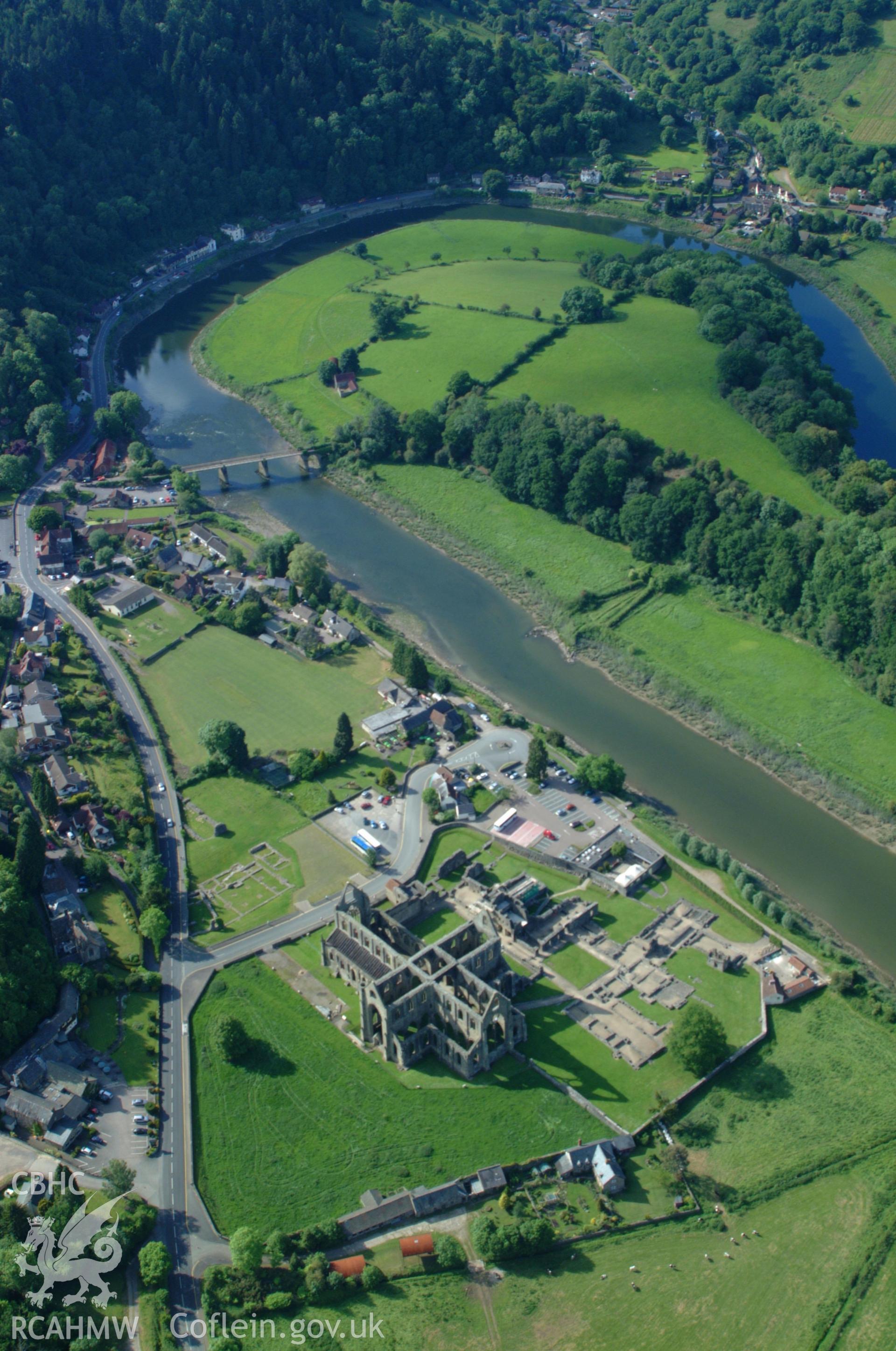 RCAHMW colour oblique aerial photograph of Tintern Abbey taken on 02/06/2004 by Toby Driver
