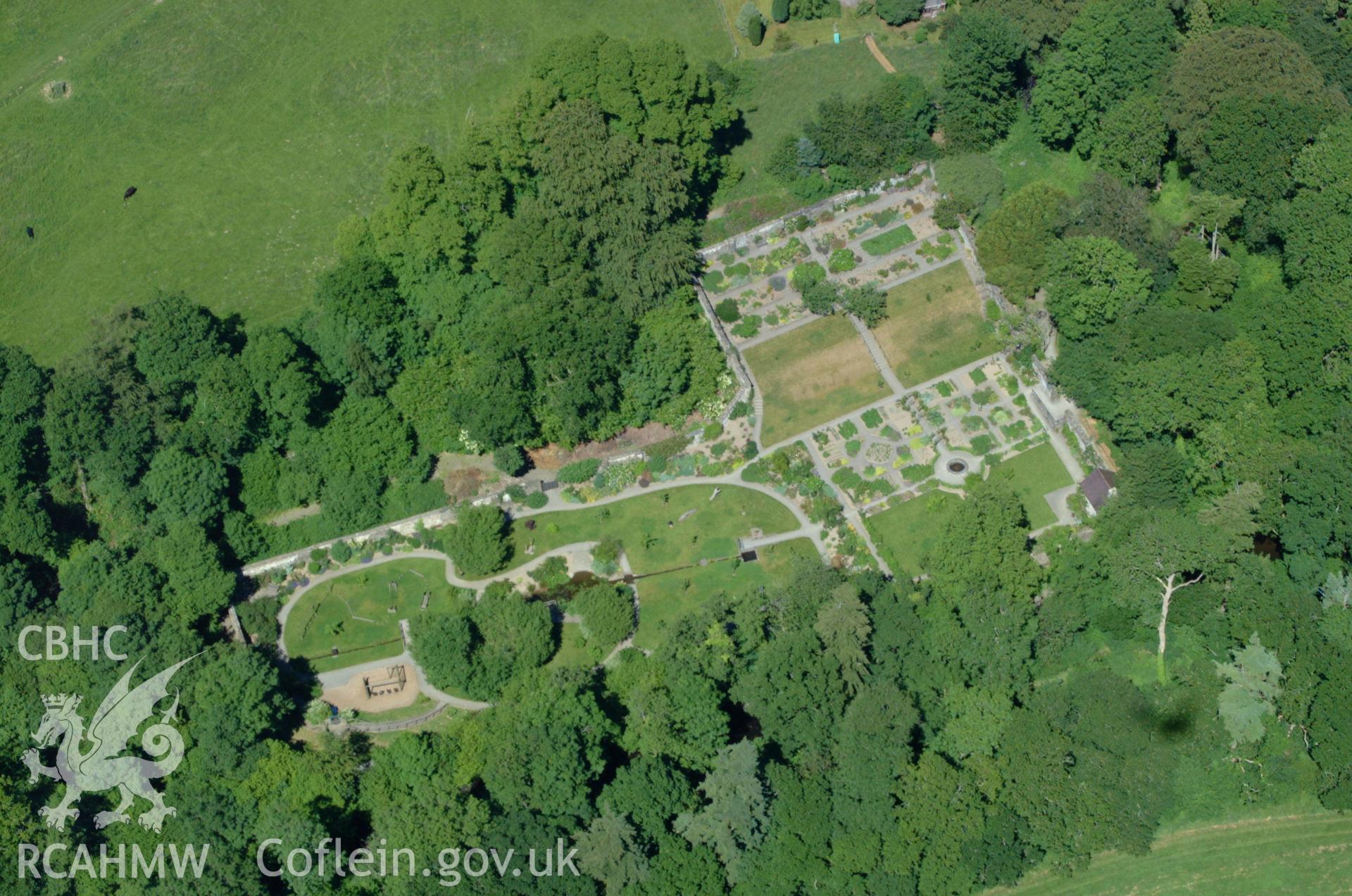 RCAHMW colour oblique aerial photograph of Ty Glyn Garden taken on 14/06/2004 by Toby Driver