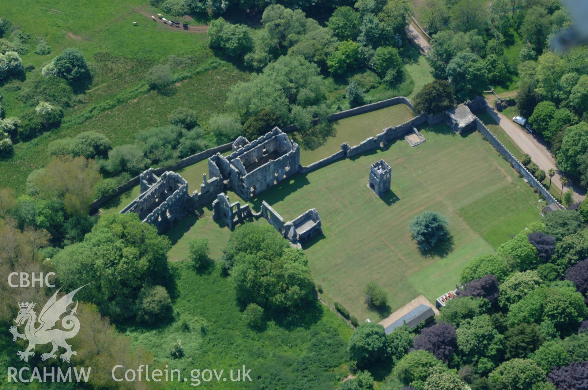 RCAHMW colour oblique aerial photograph of Lamphey Palace taken on 24/05/2004 by Toby Driver