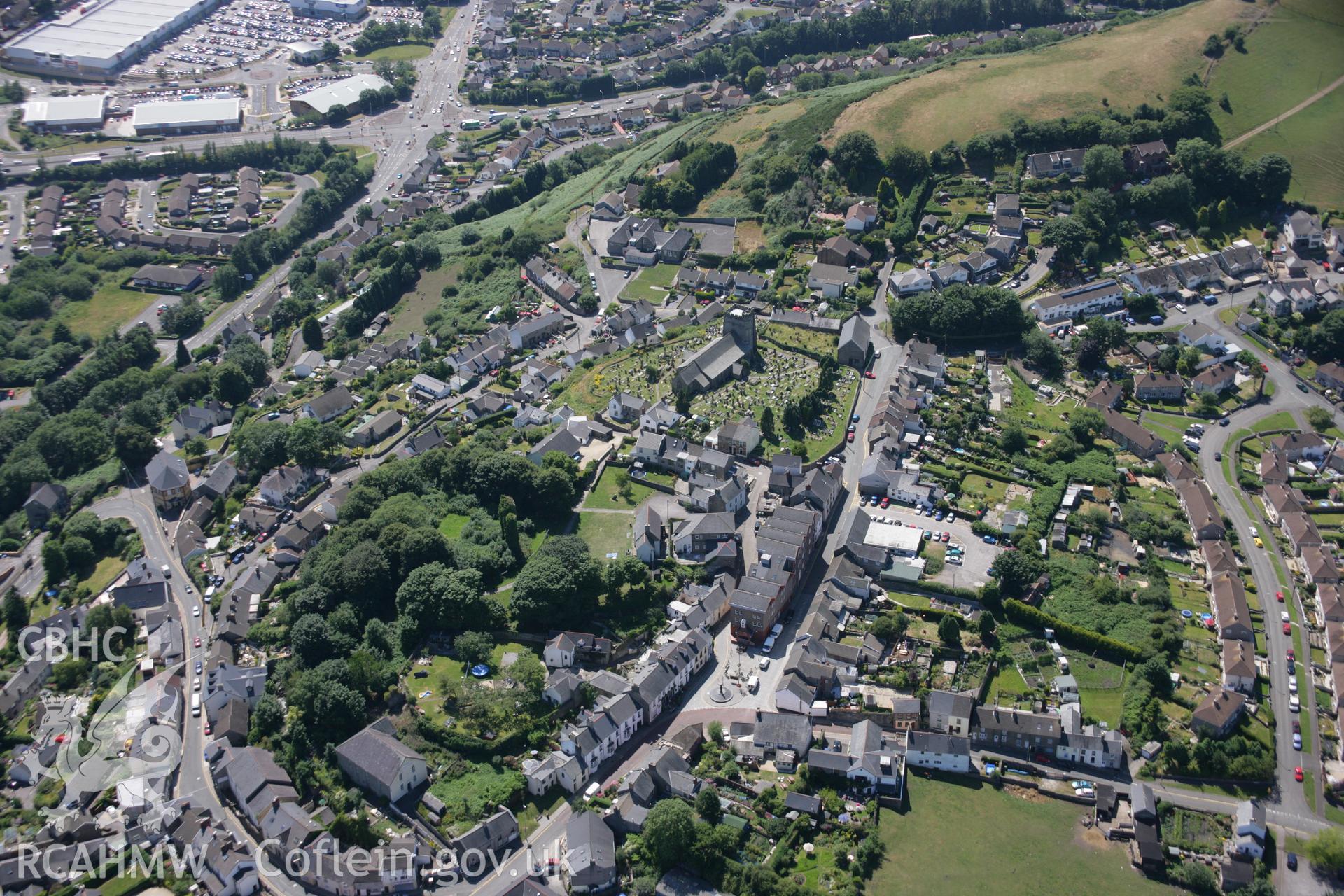 RCAHMW colour oblique aerial photograph of Llantrisant Castle. Taken on 24 July 2006 by Toby Driver.