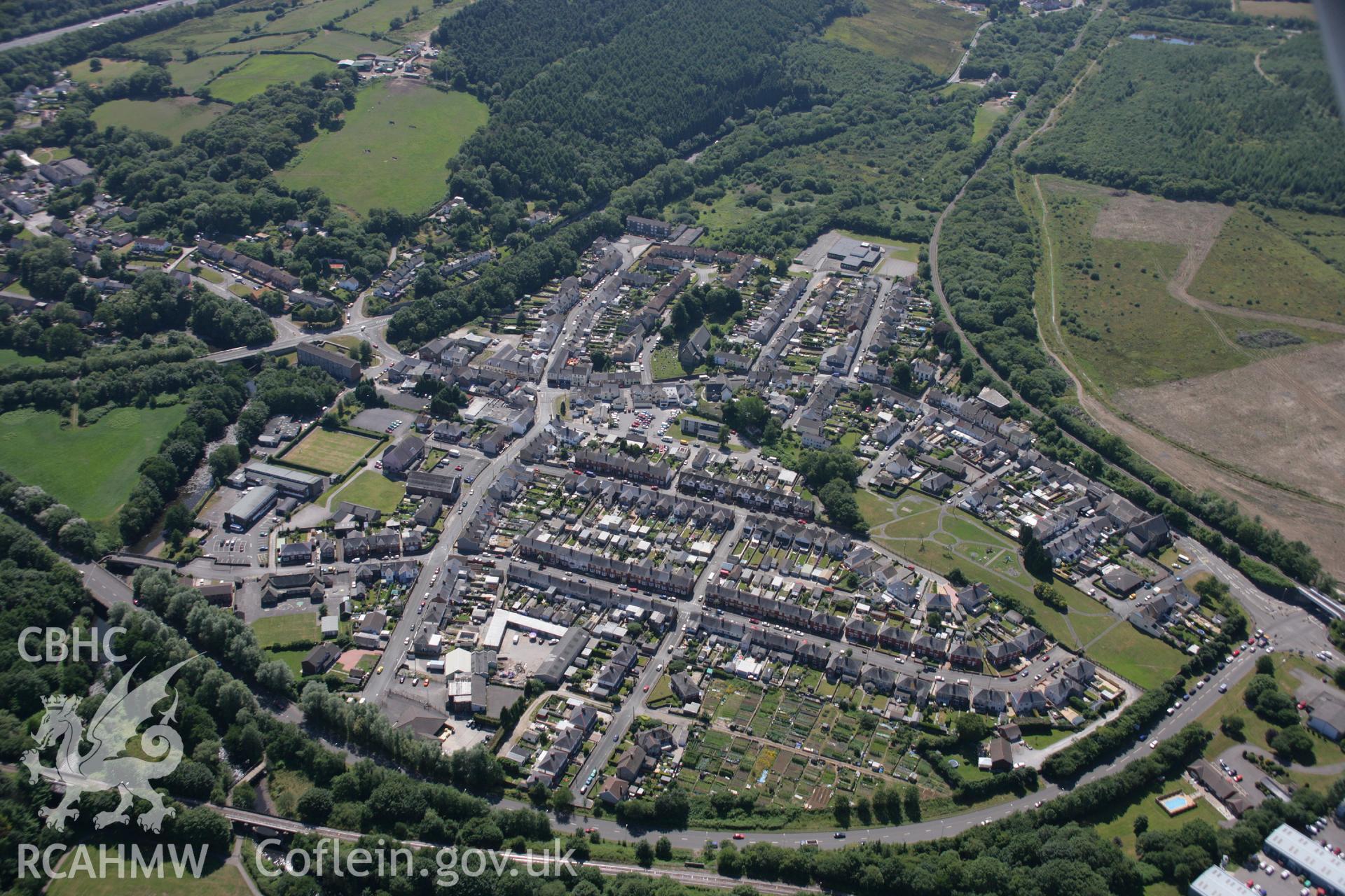 RCAHMW colour oblique aerial photograph showing landscape view of AberKenfig. Taken on 24 July 2006 by Toby Driver.