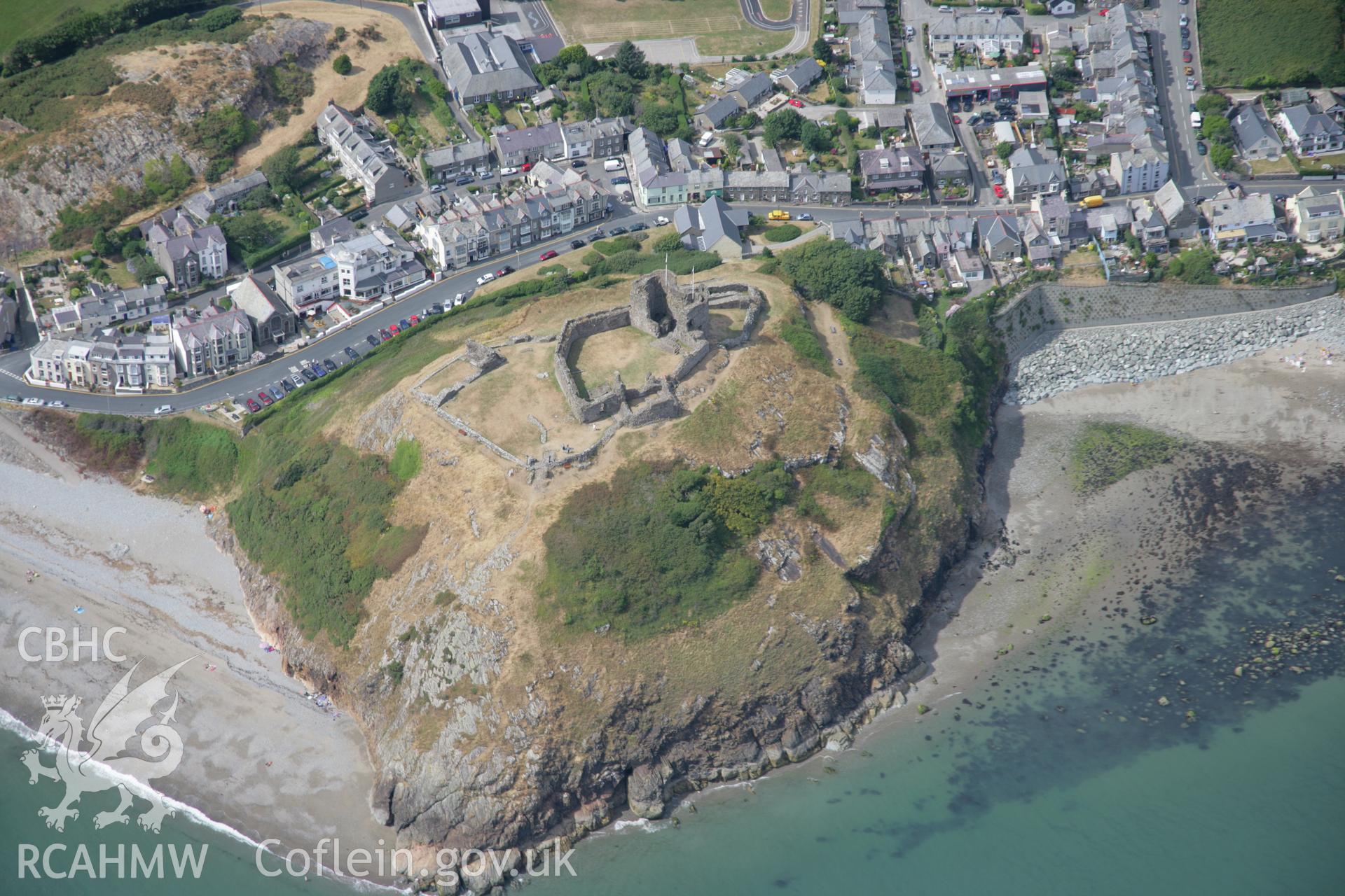 RCAHMW colour oblique aerial photograph of Criccieth Castle. Taken on 25 July 2006 by Toby Driver.