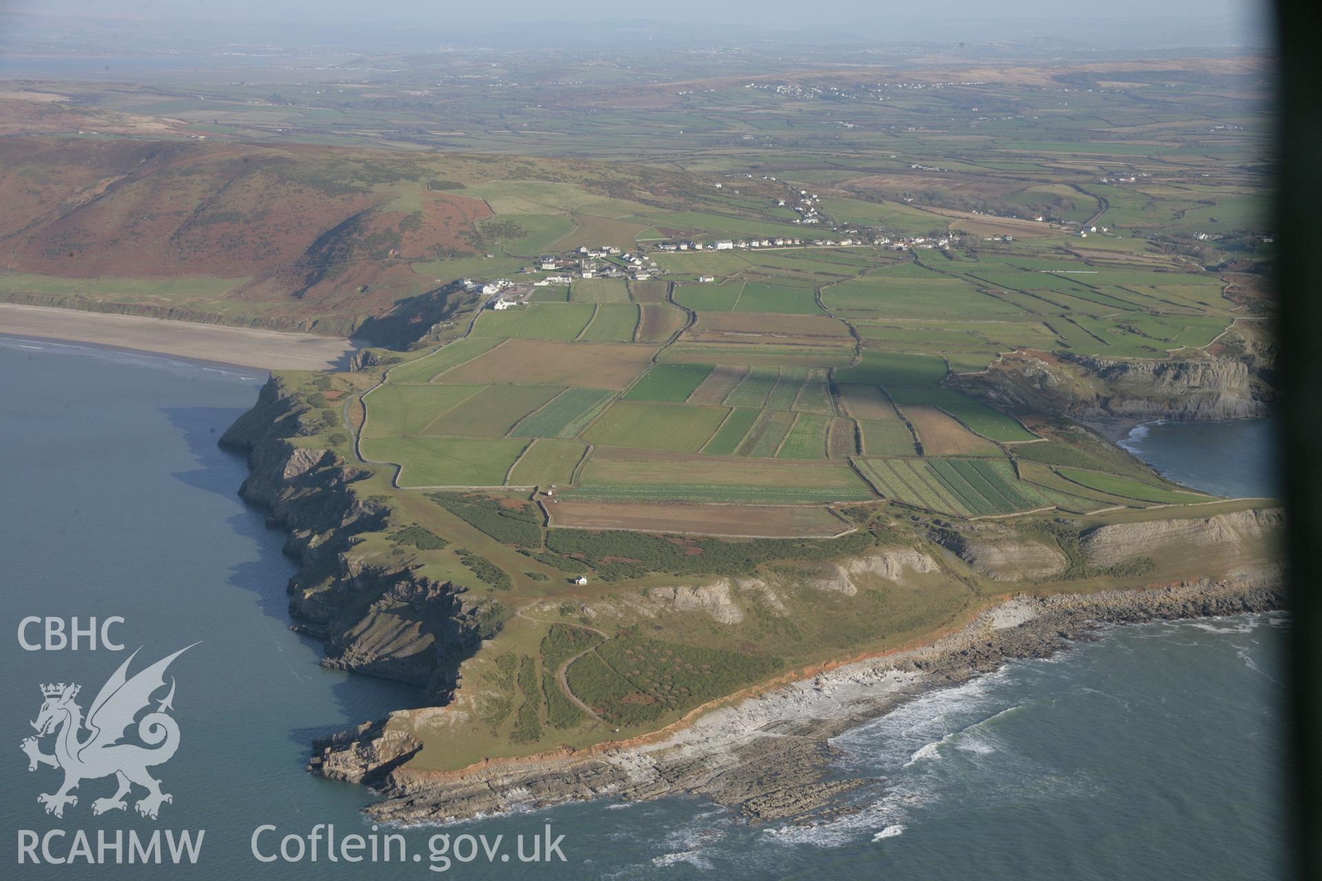 RCAHMW colour oblique aerial photograph of Rhossili Field System (The Vile) from the west. Taken on 26 January 2006 by Toby Driver.