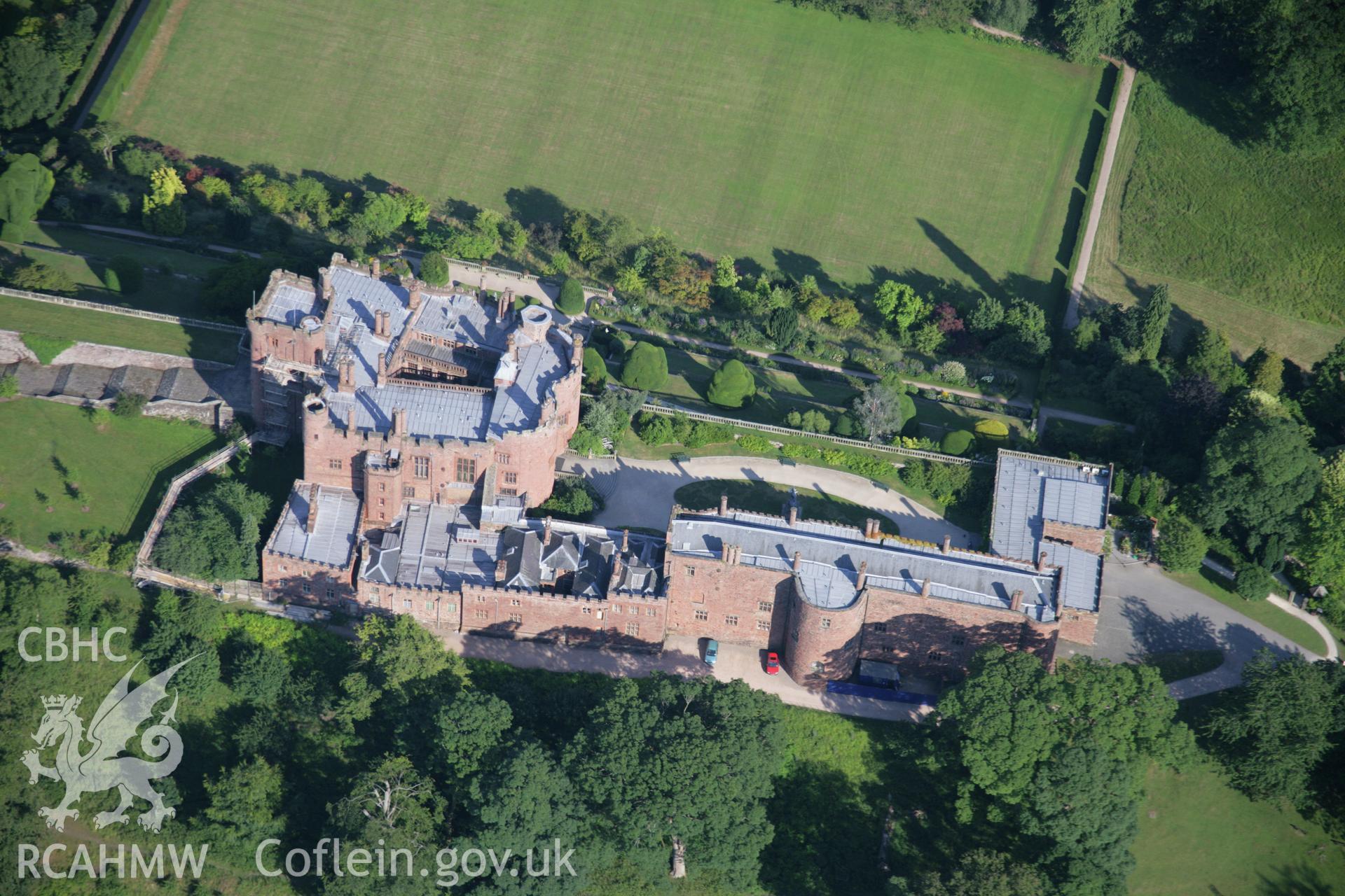 RCAHMW colour oblique aerial photograph of Powis Castle. Taken on 17 July 2006 by Toby Driver.