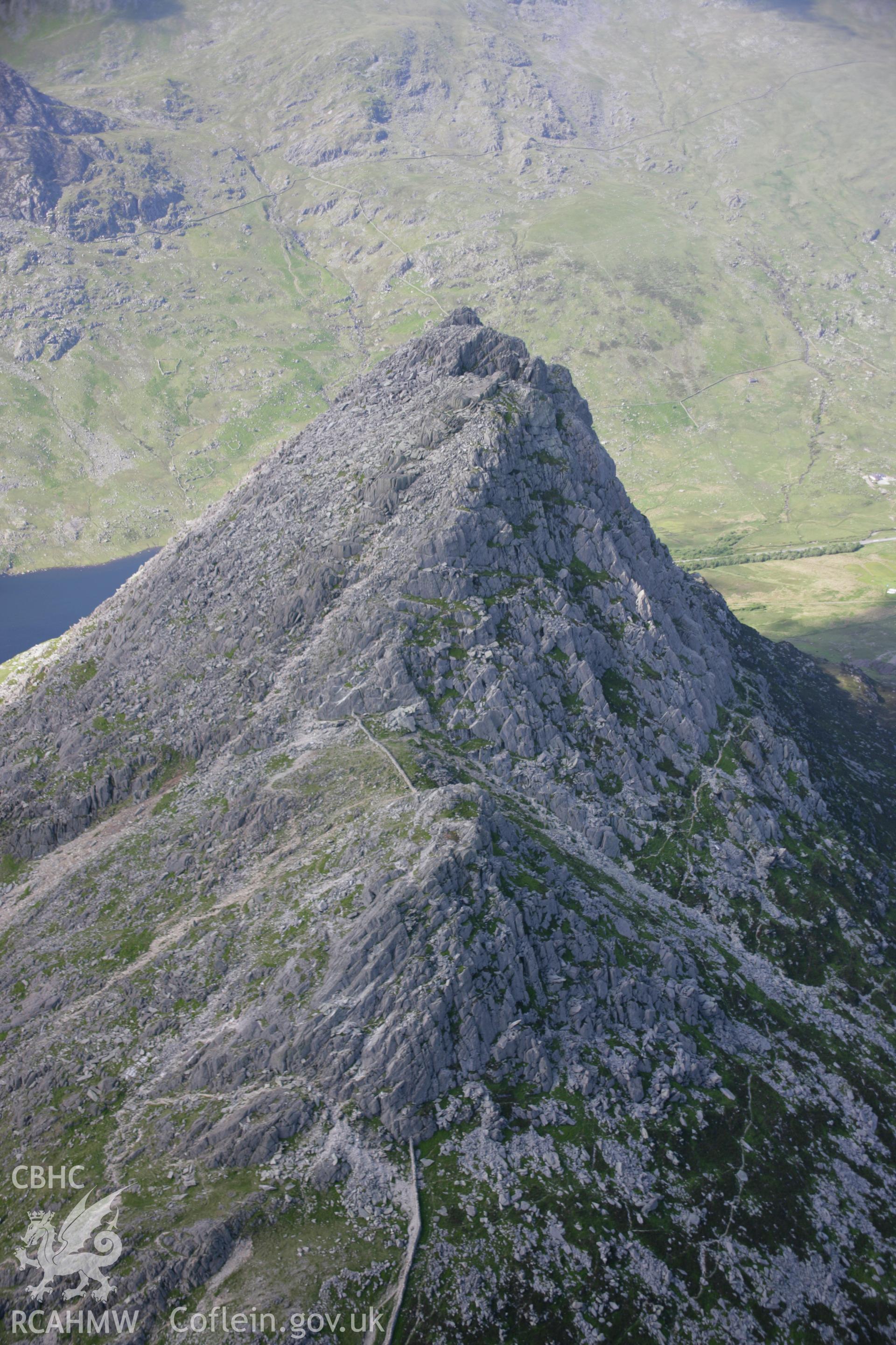 RCAHMW colour oblique aerial photograph of Tryfan from the south. Taken on 14 June 2006 by Toby Driver.