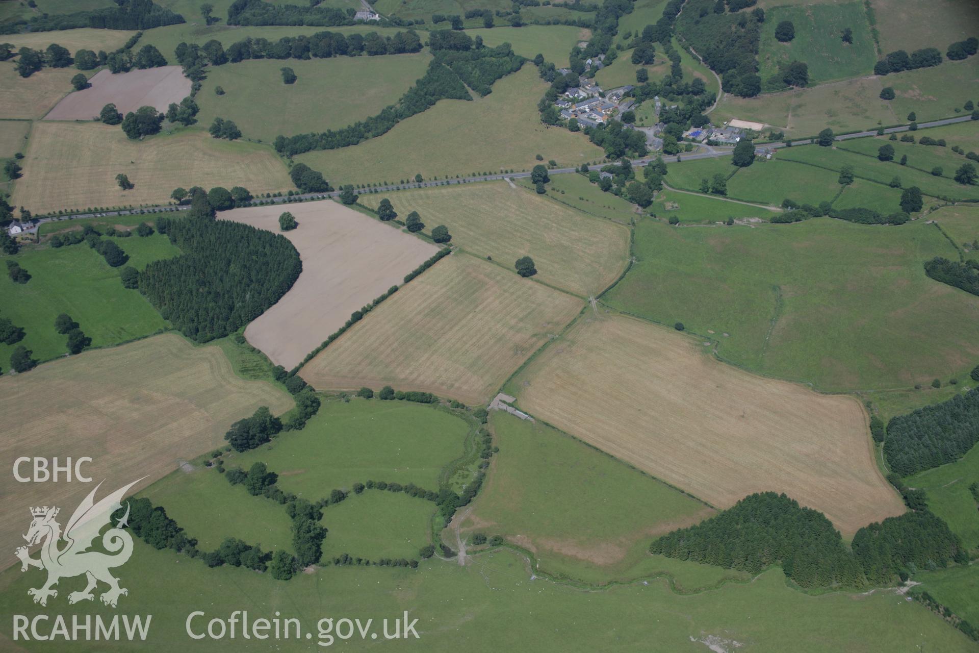 RCAHMW colour oblique aerial photograph of Llanfor Roman Fort. Taken on 18 July 2006 by Toby Driver.