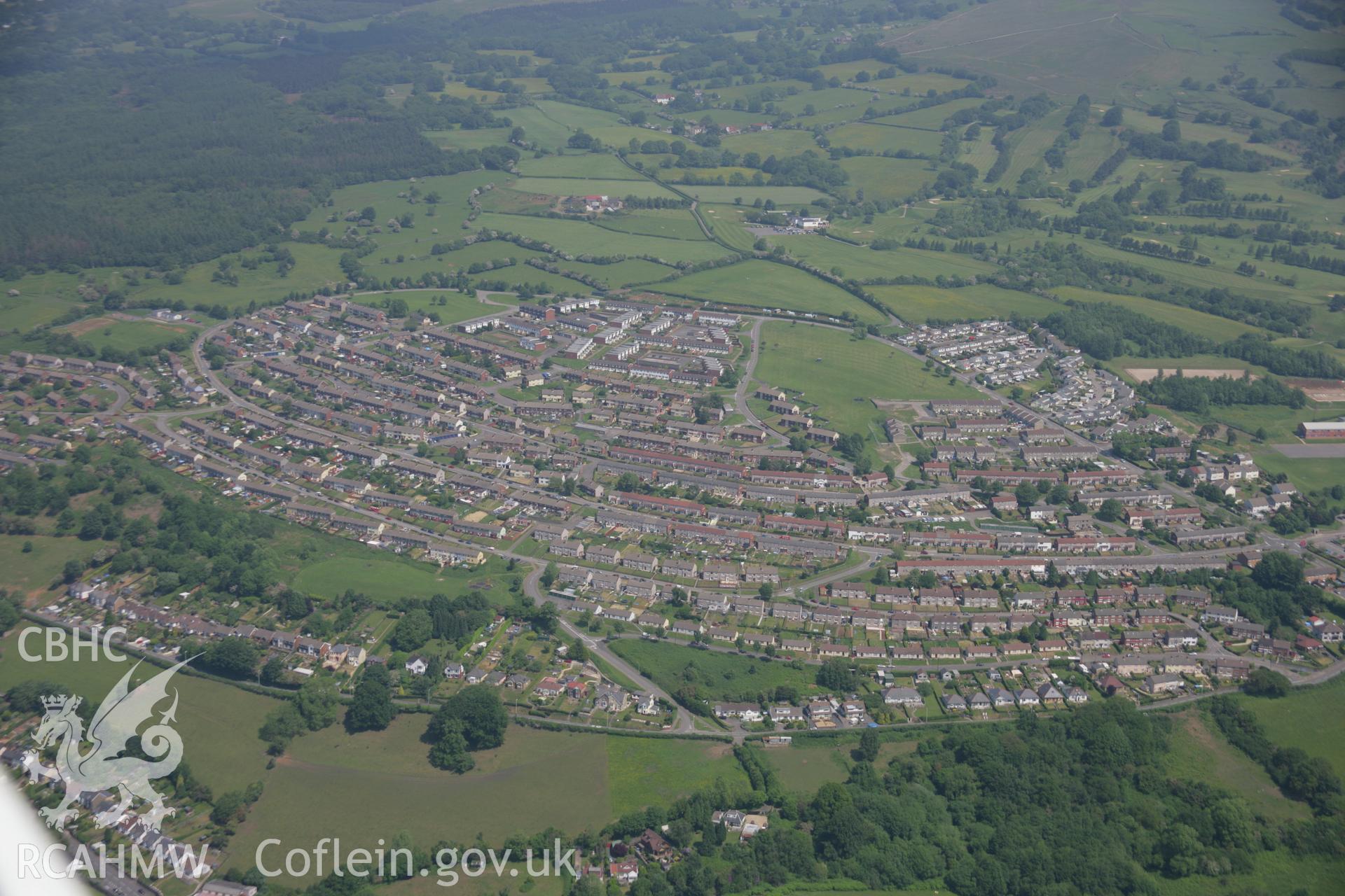 RCAHMW colour oblique aerial photograph of Pontypool showing housing at Trevethin from the south-west. Taken on 09 June 2006 by Toby Driver.