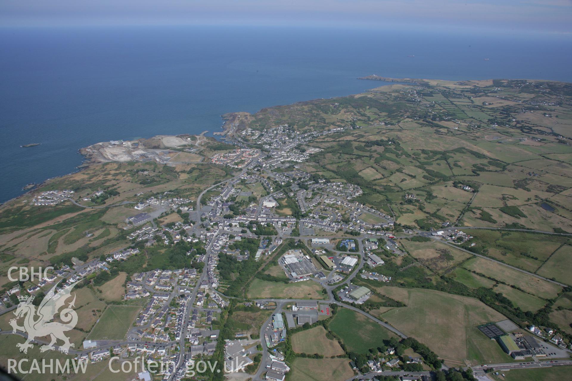 RCAHMW colour oblique aerial photograph of Porth Amlwch. Taken on 14 August 2006 by Toby Driver.