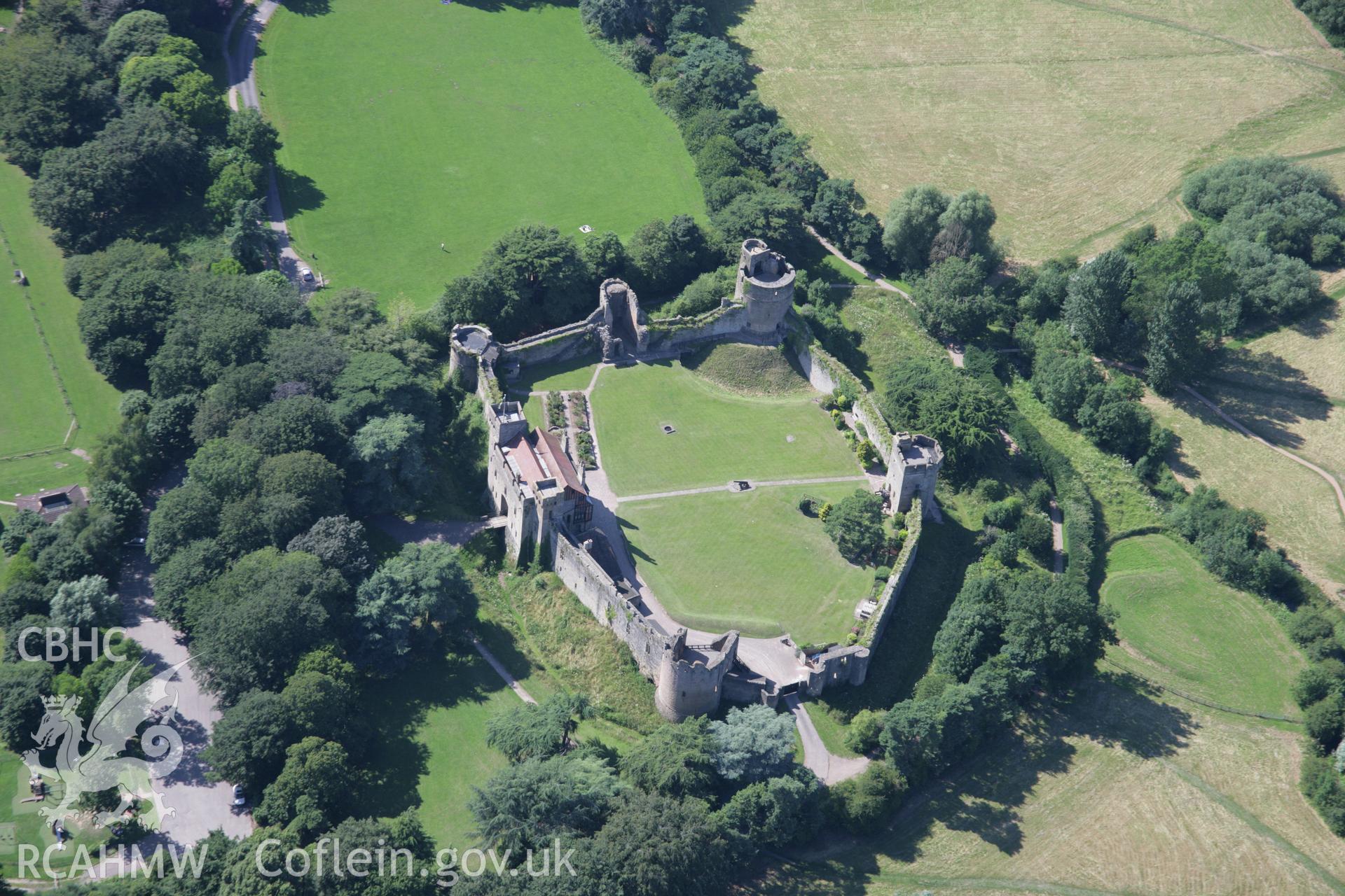 RCAHMW colour oblique aerial photograph of Caldicot Castle. Taken on 13 July 2006 by Toby Driver.