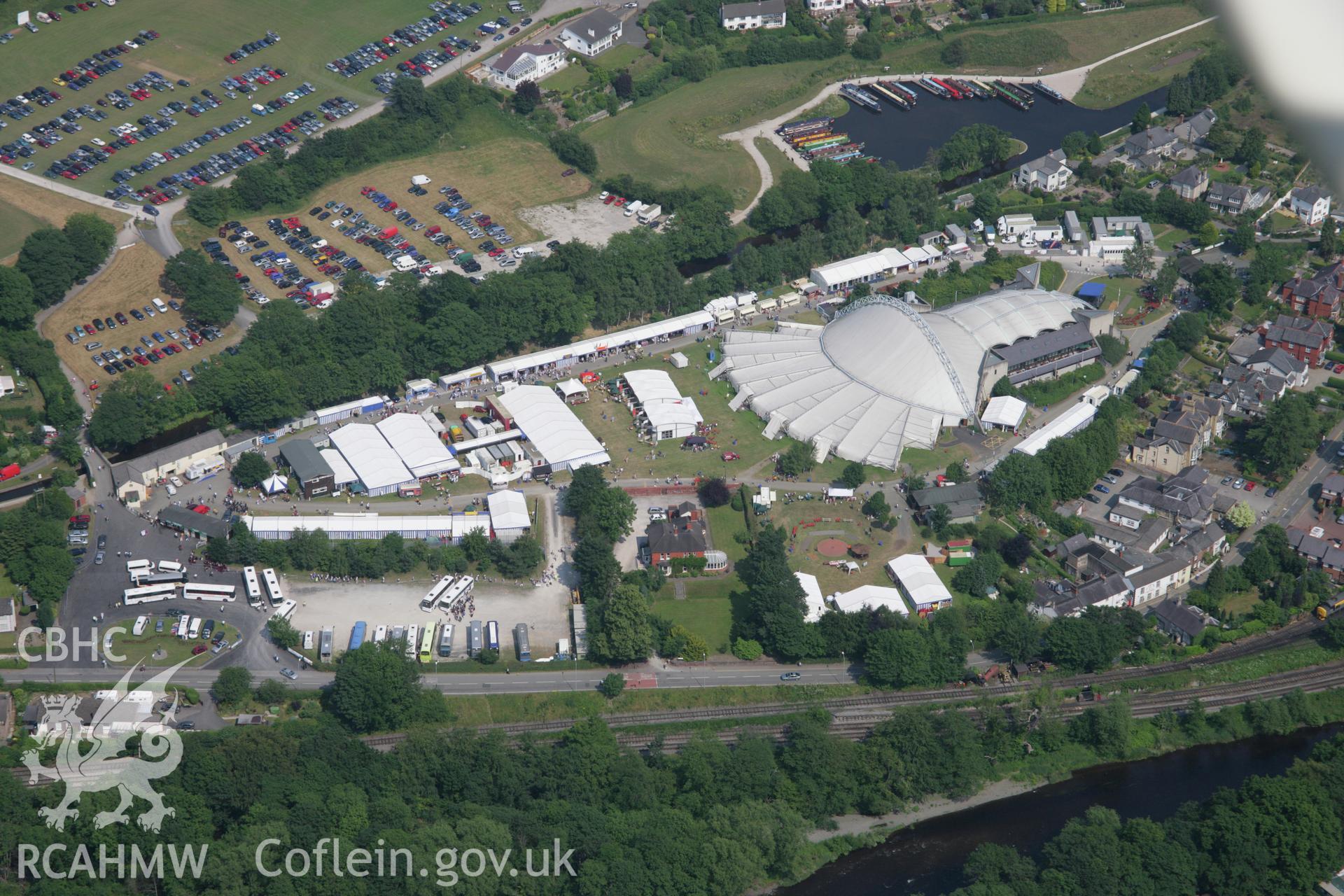 RCAHMW colour oblique aerial photograph of Royal International Pavilion, Llangollen. Taken on 04 July 2006 by Toby Driver.