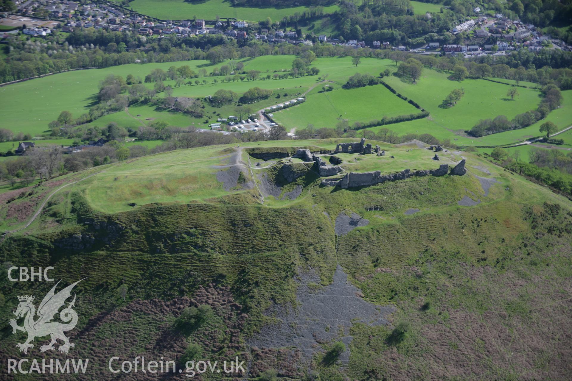 RCAHMW digital colour oblique photograph of Castell Dinas Bran from the north. Taken on 05/05/2006 by T.G. Driver.