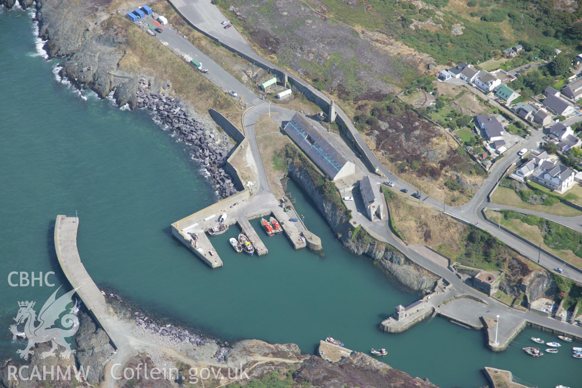 RCAHMW colour oblique aerial photograph of Porth Amlwch. Taken on 14 August 2006 by Toby Driver.