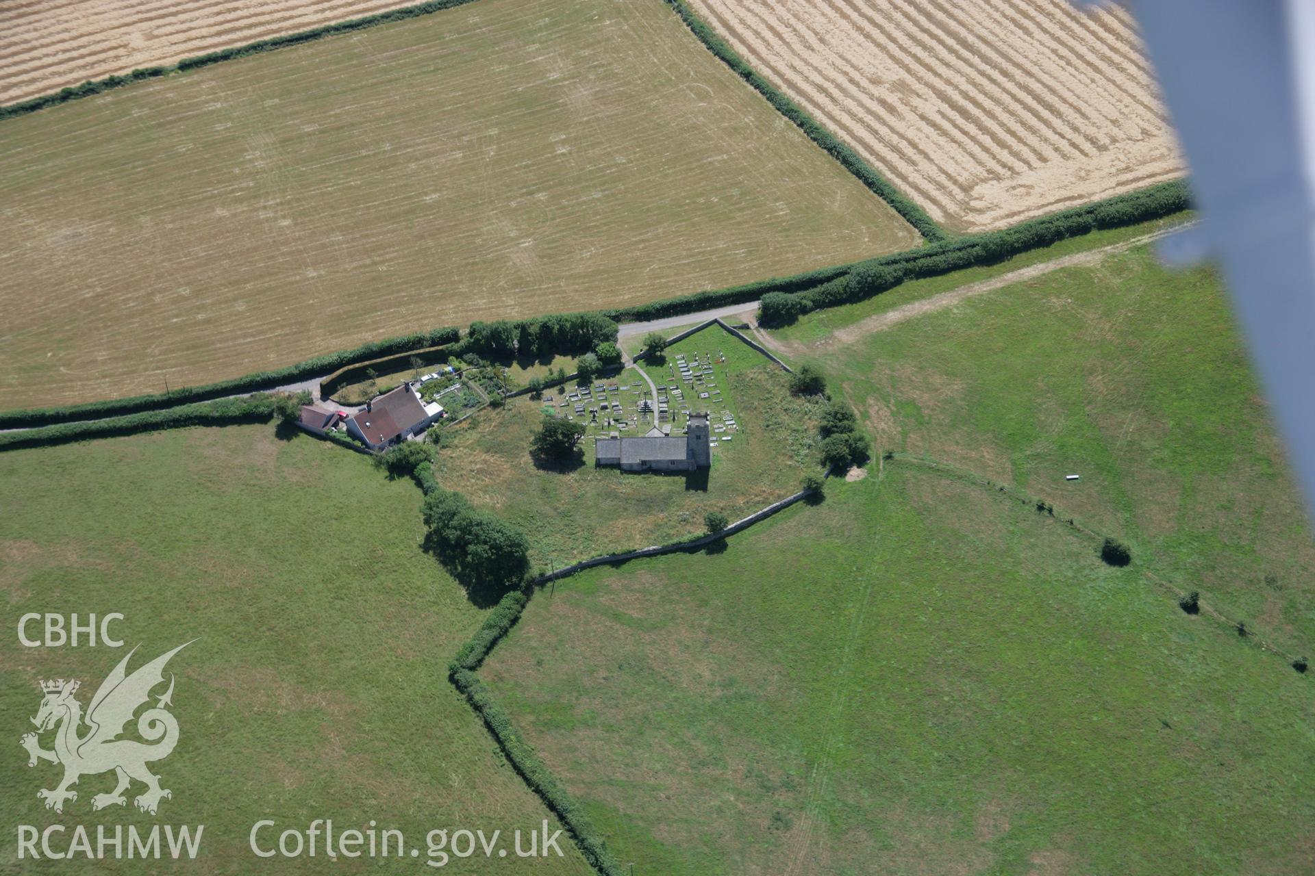 RCAHMW colour oblique aerial photograph of St Mary's Church, Penymynydd. Taken on 24 July 2006 by Toby Driver.