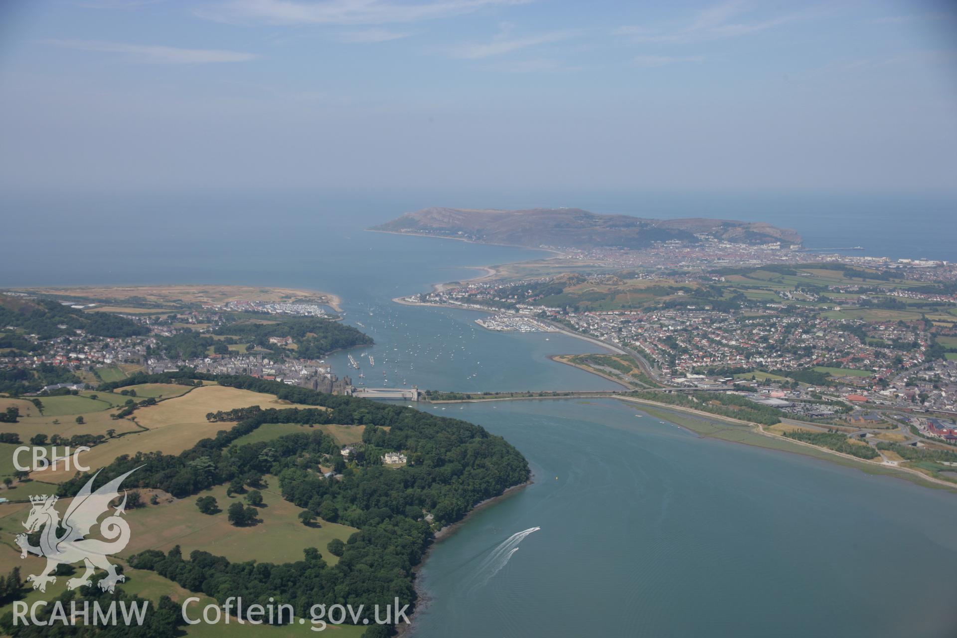 RCAHMW colour oblique aerial photograph of Conwy Castle. Taken on 25 July 2006 by Toby Driver.