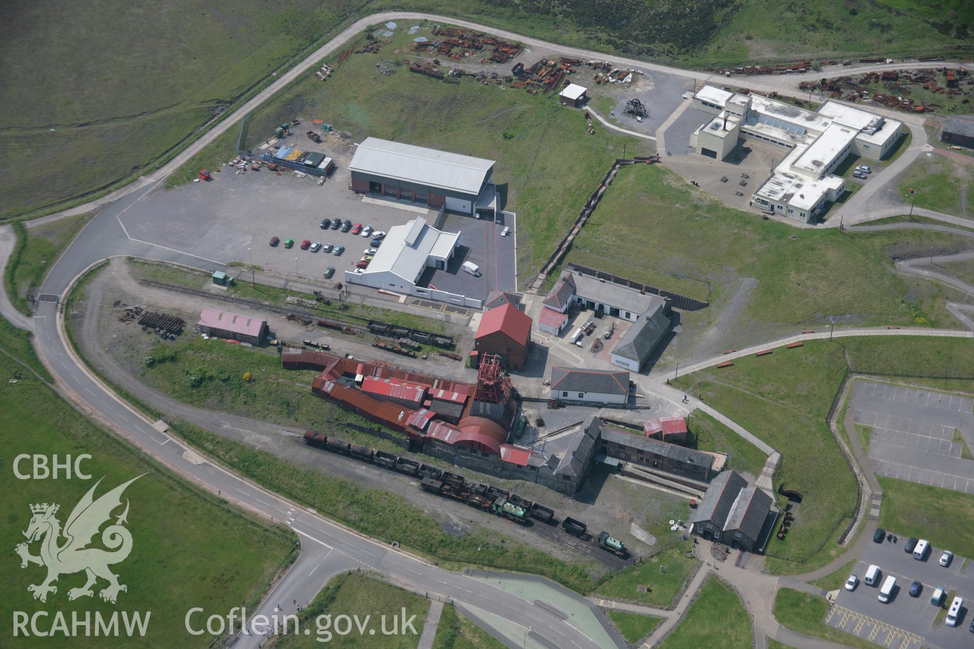 RCAHMW colour oblique aerial photograph of Big Pit Coal Mine, Blaenavon from the north. Taken on 09 June 2006 by Toby Driver.
