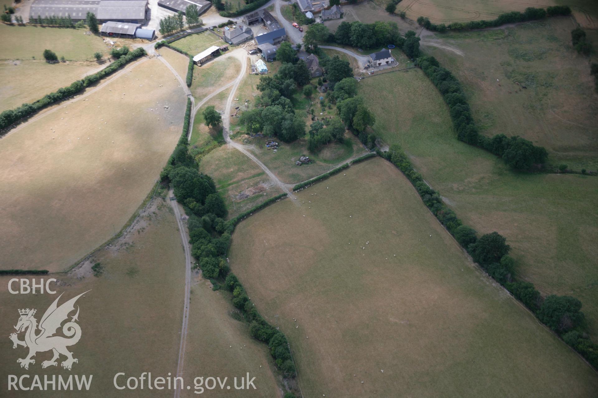 RCAHMW colour oblique aerial photograph of Dunn's Lane Motte. Taken on 27 July 2006 by Toby Driver.