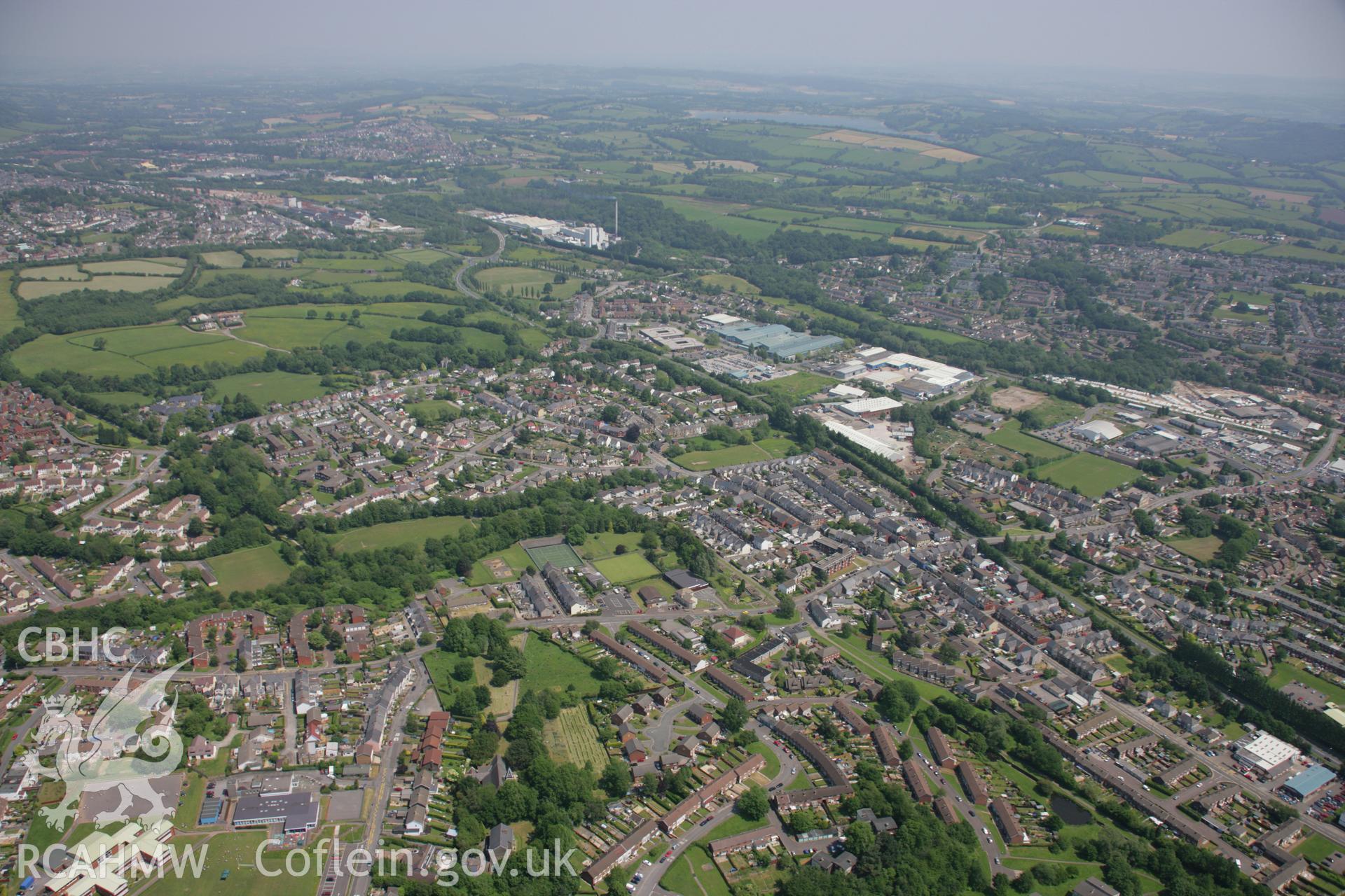 RCAHMW colour oblique aerial photograph of Cwmbran, including Pontnewydd, from the south-west. Taken on 09 June 2006 by Toby Driver.