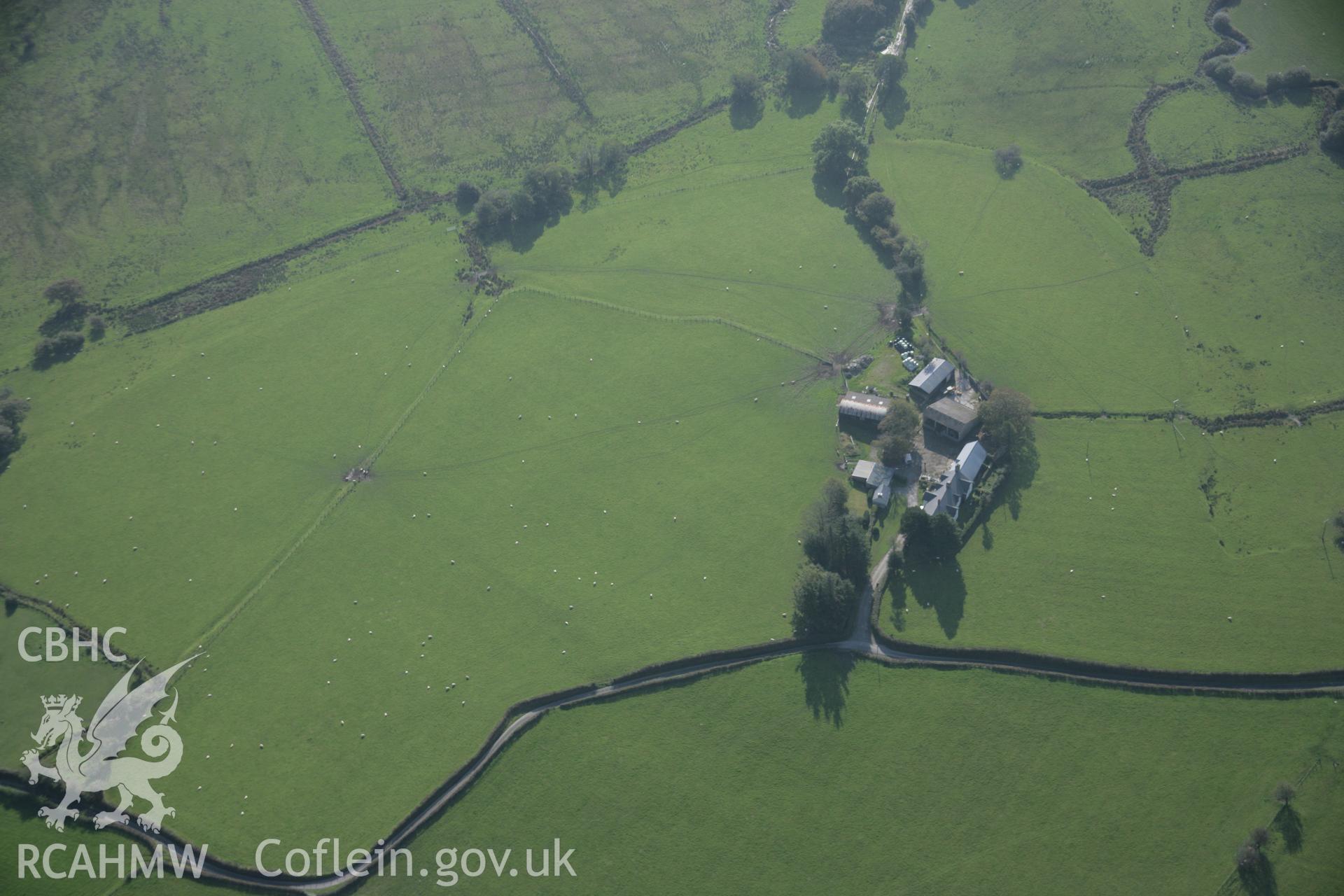 RCAHMW colour oblique aerial photograph of Cefn Caer Roman Fort, Pennal, from the north-east. Taken on 17 October 2005 by Toby Driver
