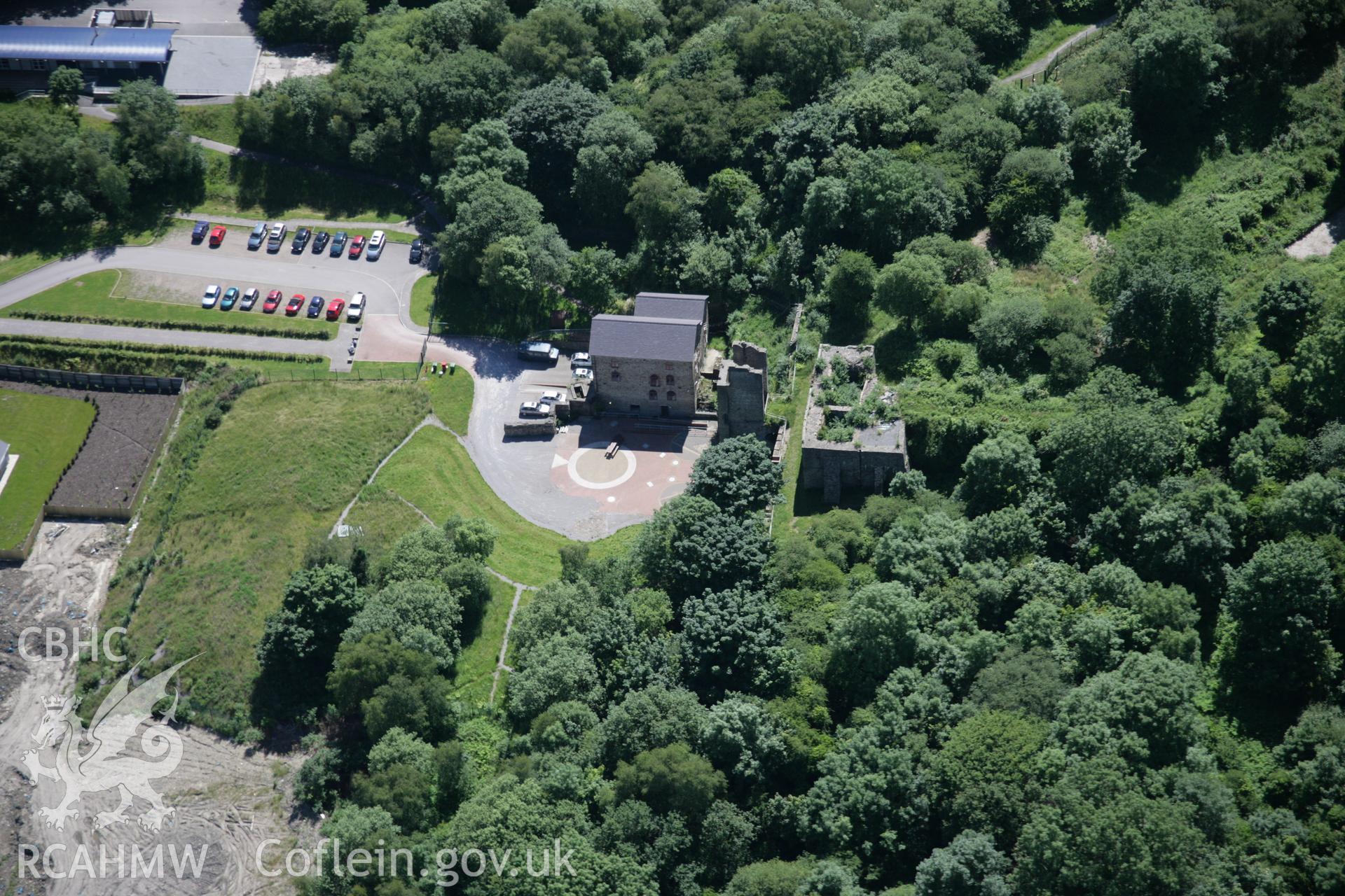 RCAHMW colour oblique aerial photograph of Tondu Ironworks. Taken on 22 June 2005 by Toby Driver