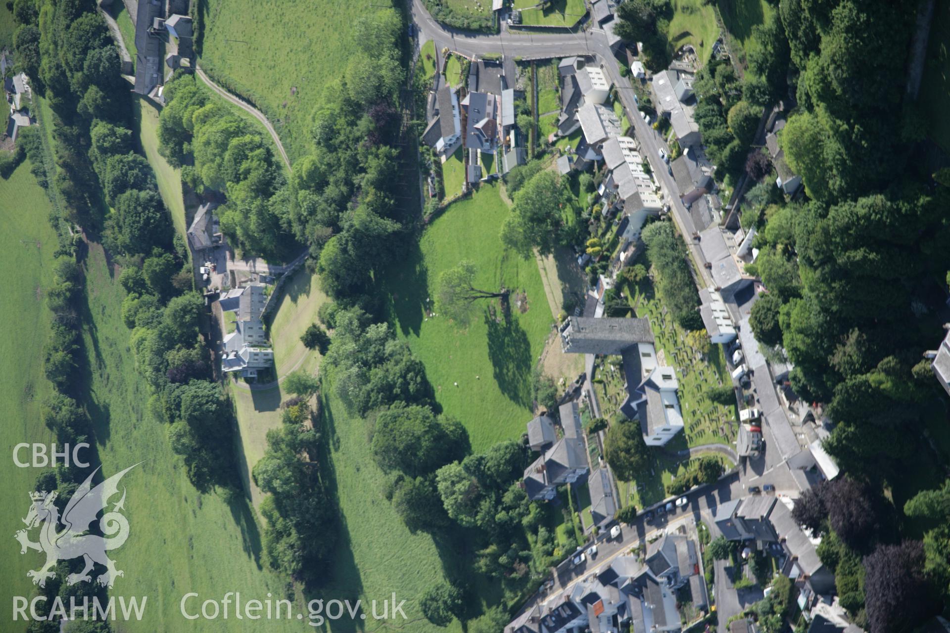 RCAHMW colour oblique aerial photograph of St Stephen's Church, Llanstephan, from the north-east. Taken on 09 June 2005 by Toby Driver