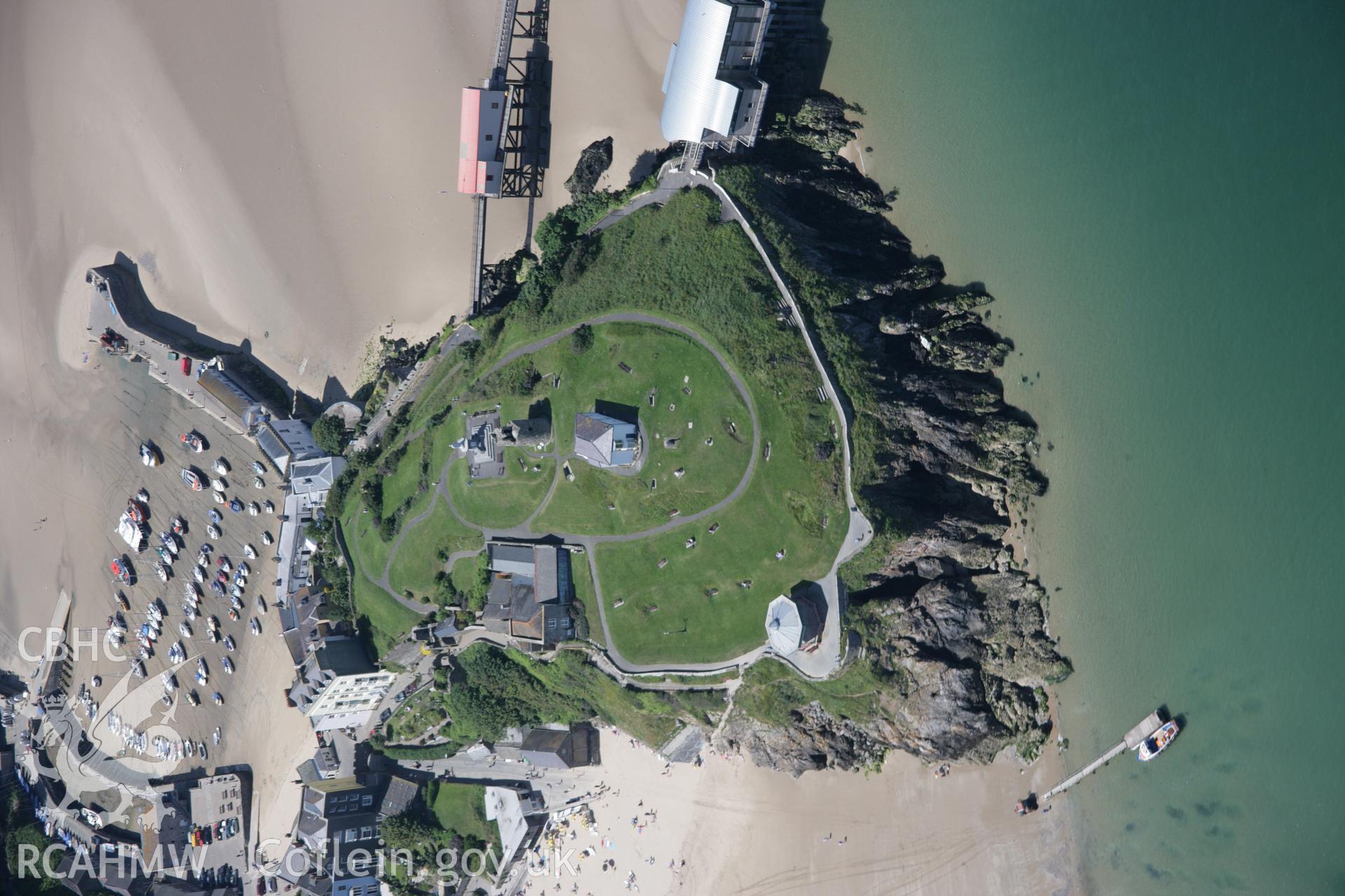 RCAHMW colour oblique aerial photograph of Tenby Castle from the east. Taken on 22 June 2005 by Toby Driver