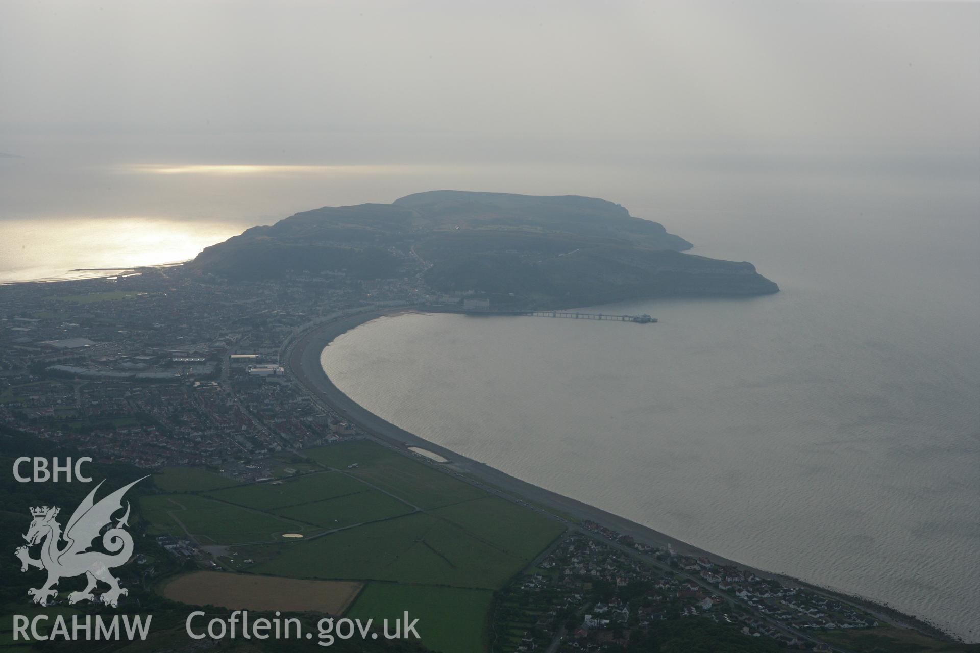RCAHMW colour oblique photograph of Llandudno and Great Orme's Head, with Llandudno Pier, view from the east. Taken by Toby Driver on 24/07/2008.