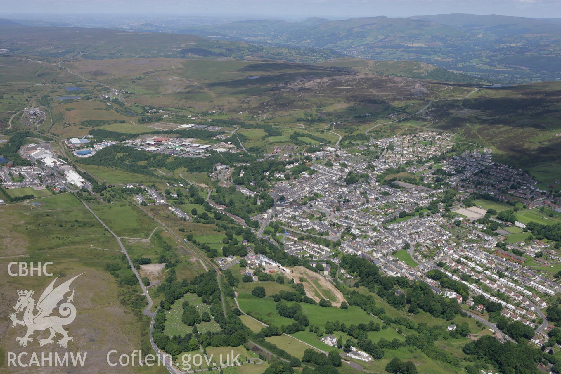 RCAHMW colour oblique photograph of Blaenavon townscape, from the south-east. Taken by Toby Driver on 21/07/2008.