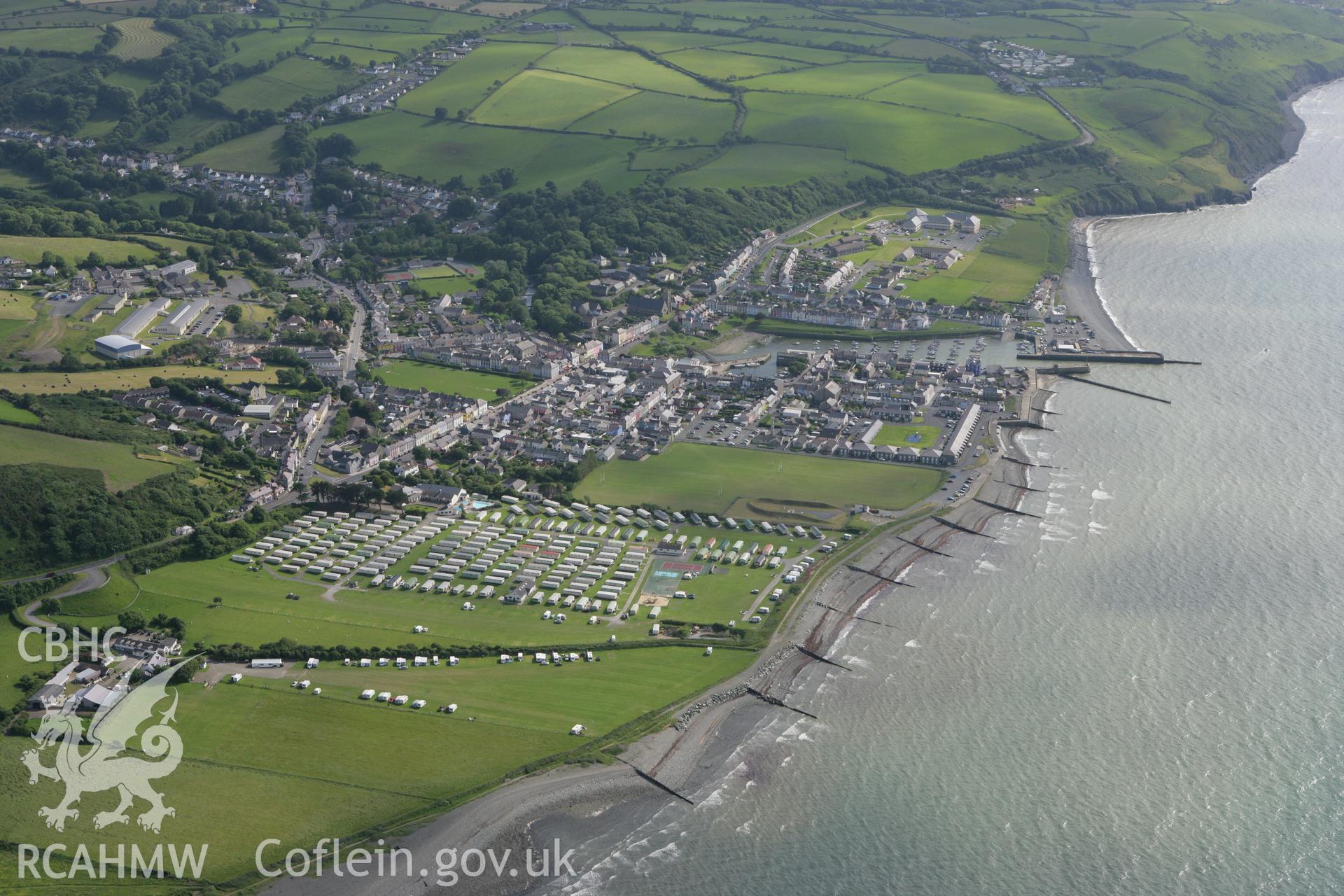 RCAHMW colour oblique photograph of Aberaeron, view from the north-east. Taken by Toby Driver on 13/06/2008.