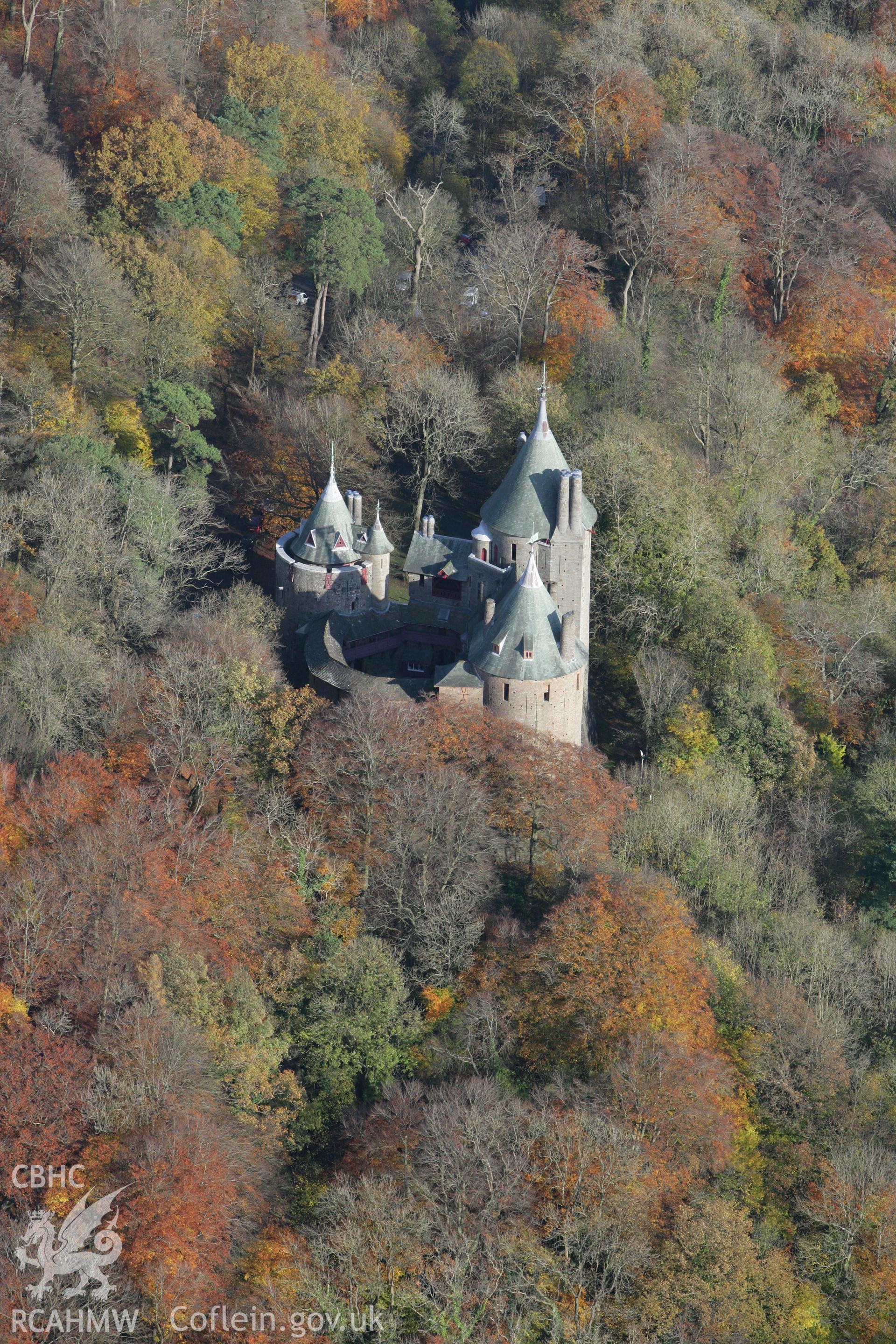 RCAHMW colour oblique photograph of Castell Coch, Tongwynlais. Taken by Toby Driver on 12/11/2008.